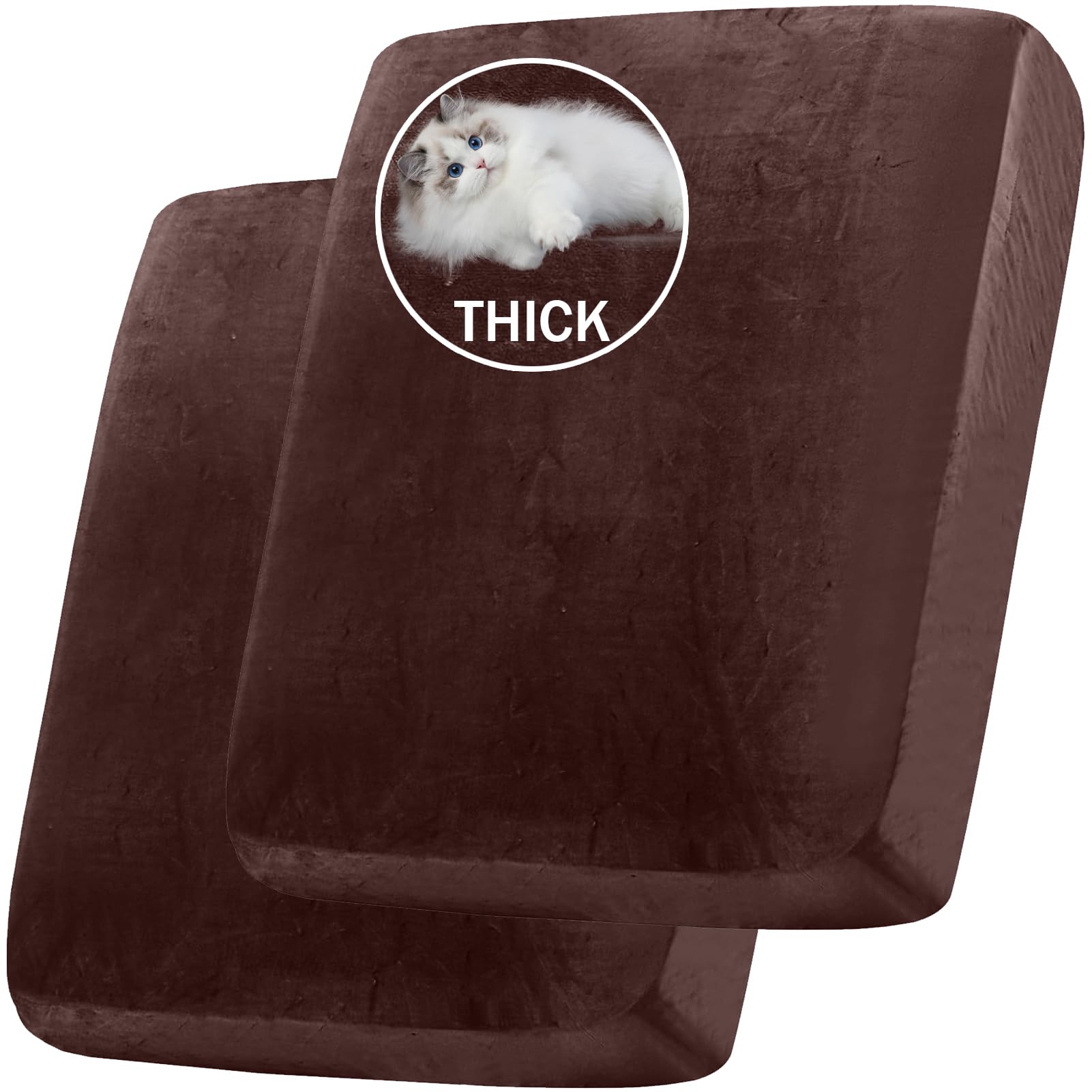 BXFUL Stretch Velvet Sofa Seat Cushion Cover, Removable Sofa Couch Covers with Elastic Bottom
