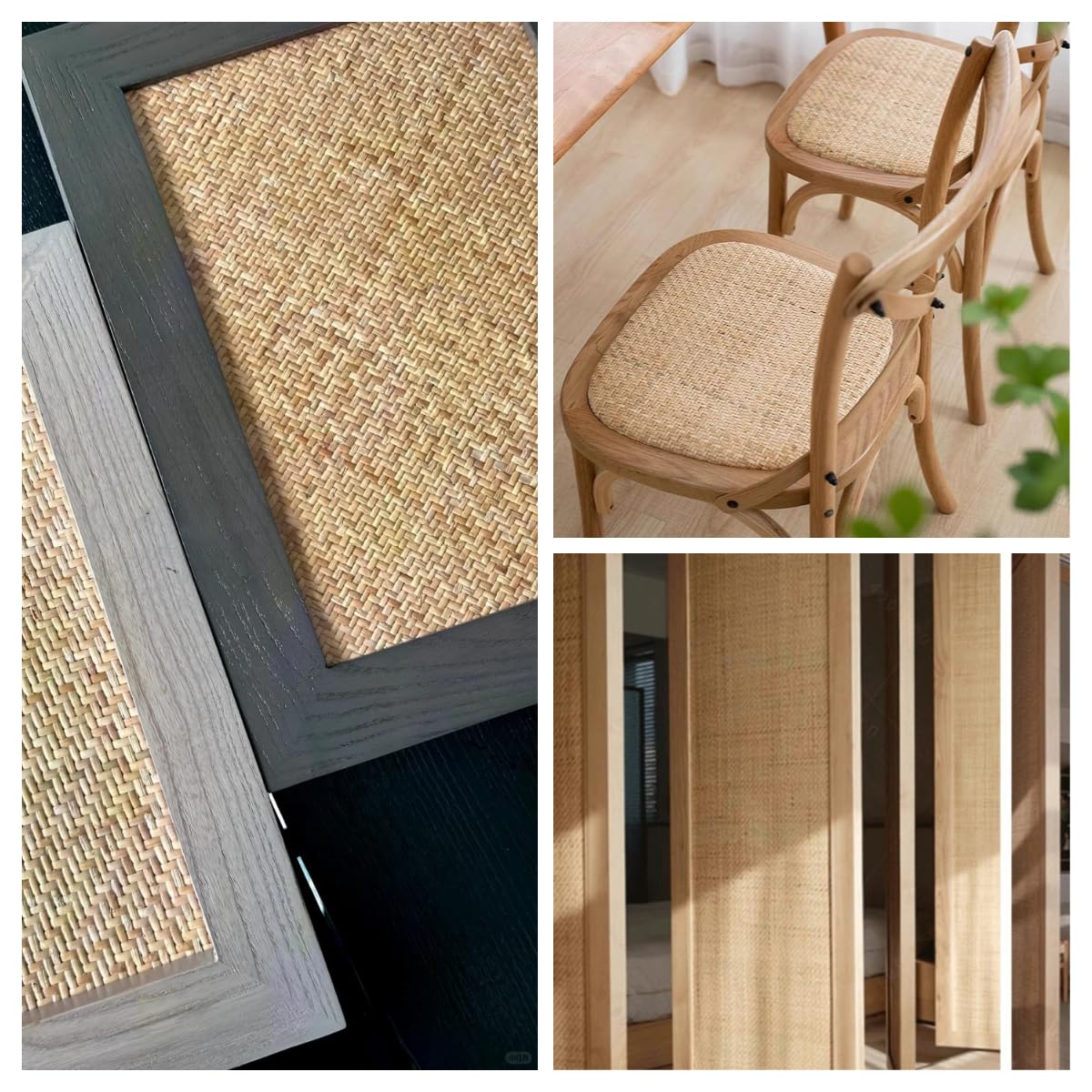 Rollo de Mimbre Natural, ratan rollo mimbre natural rejilla mimbre, 35x250 mimbre rollo, Correas de Caña Natural Rattan cannage, ratan natural por metros, para Manualidades Gabinete Silla Muebles