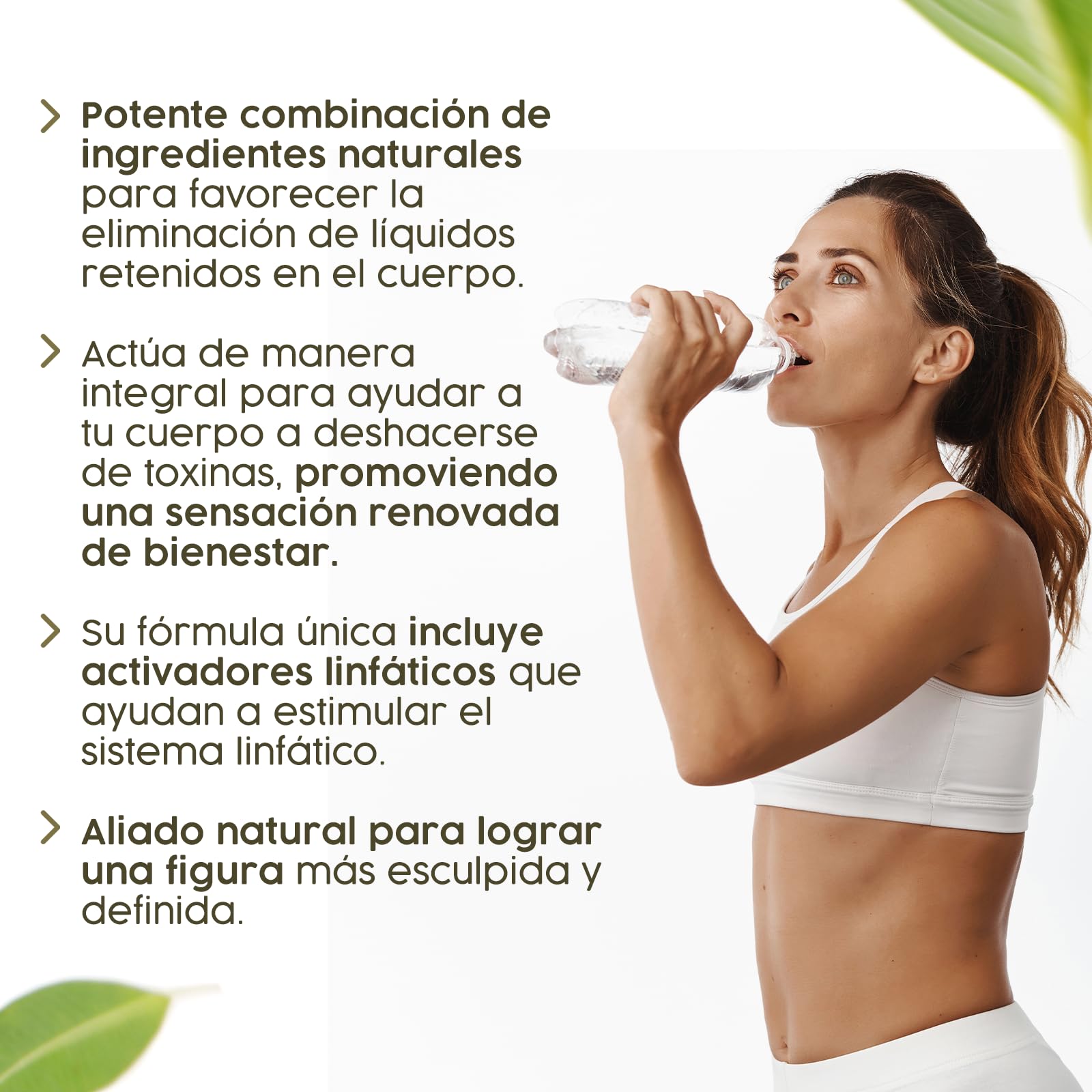 Espadiet Slank water Top Action Gold Sin Fucus - Minerales, Vitaminas, Polyporus Umbellatus y Cactinea – Drenante y Activador Linfático – Eliminación de Líquido y Toxinas – Botella con 500ml