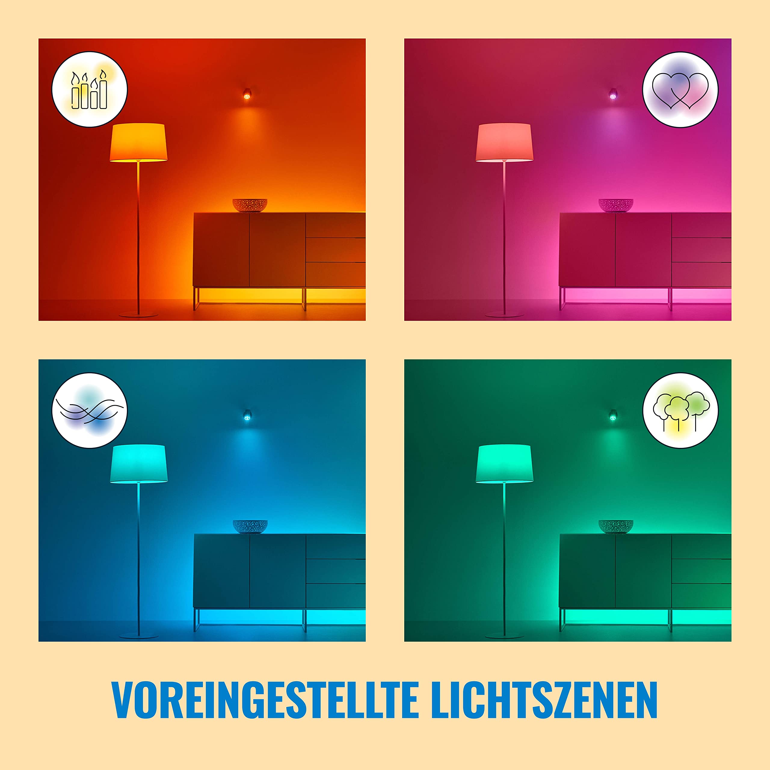 WiZ Up&Down Wandleuchte Tunable White & Color, dimmbar, 16 Mio. Farben, smarte Steuerung per App/Stimme über WLAN, schwarz