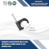 Vista 5 de XFITTING J abrazaderas para 1/2" Pex, cobre, tubos de CPVC ect. Talones de tubo con clavo, 26-4-2 (100)