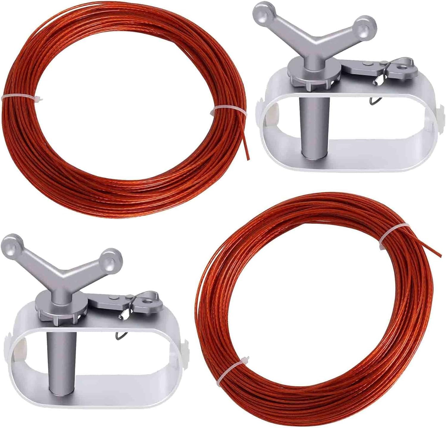 2 Set Pool Cover Cable Ratchet Winch Kit for Above Ground