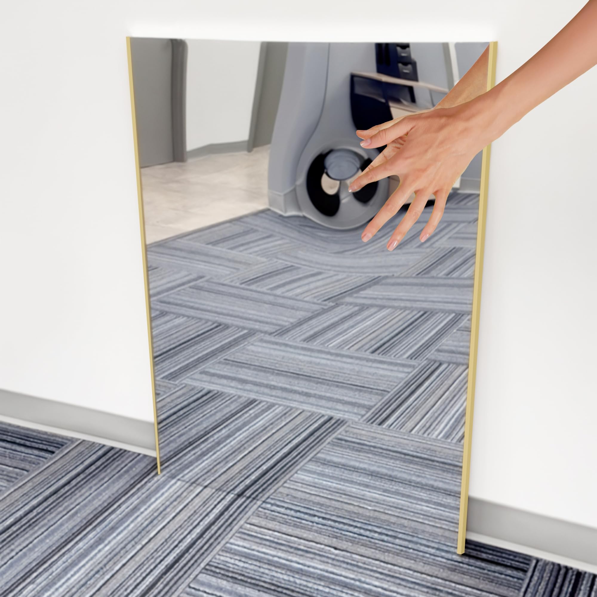 Espejo de pared grande sin vidrio, irrompible, irrompible, para gimnasio, estudio de baile, sala de entrenamiento en casa, nano película de 0.04 mm, cromado, 26 x 60 pulgadas