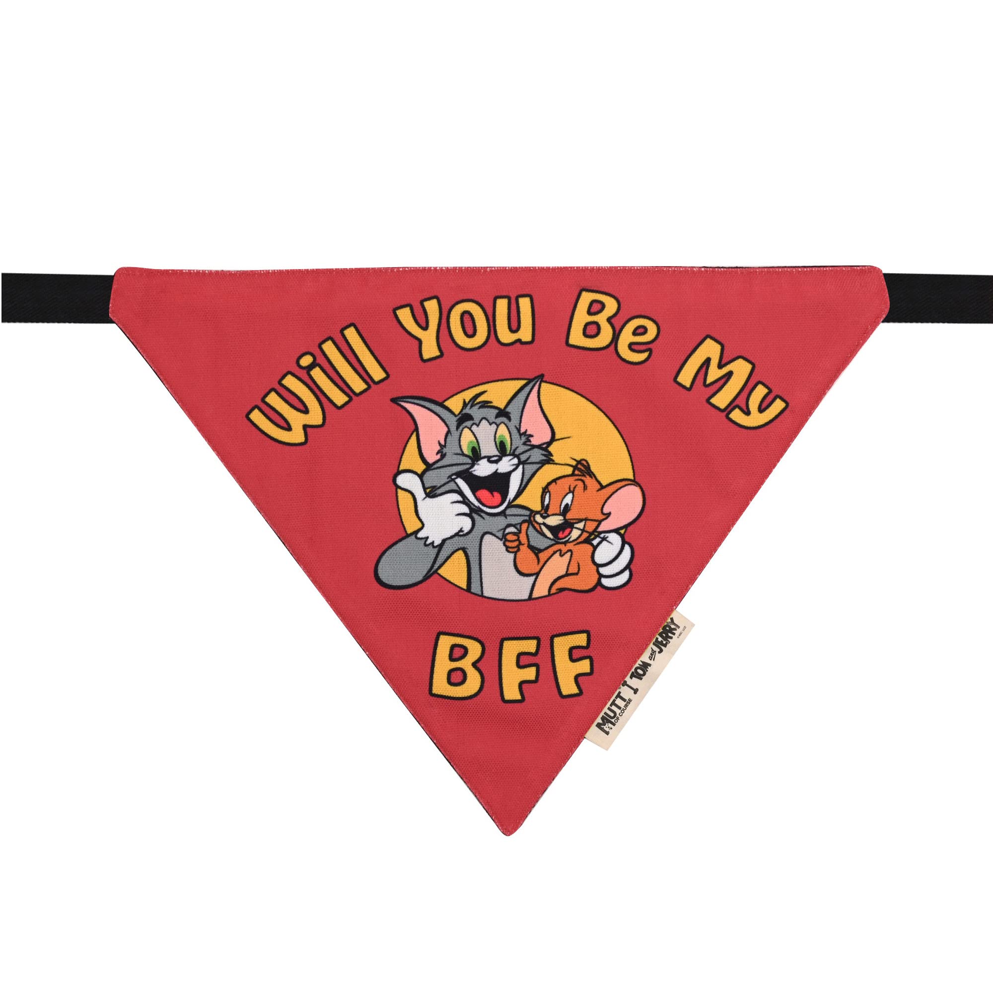 Tom and Jerry X Mutt of Course Will You Be My BFF Dog Bandana | Dog Scarf for Large Dogs (L - 22 to 28") | Adjustable Bandana for Dogs (B0B3TLTWWW) Amazon Price History, Amazon Price Tracker