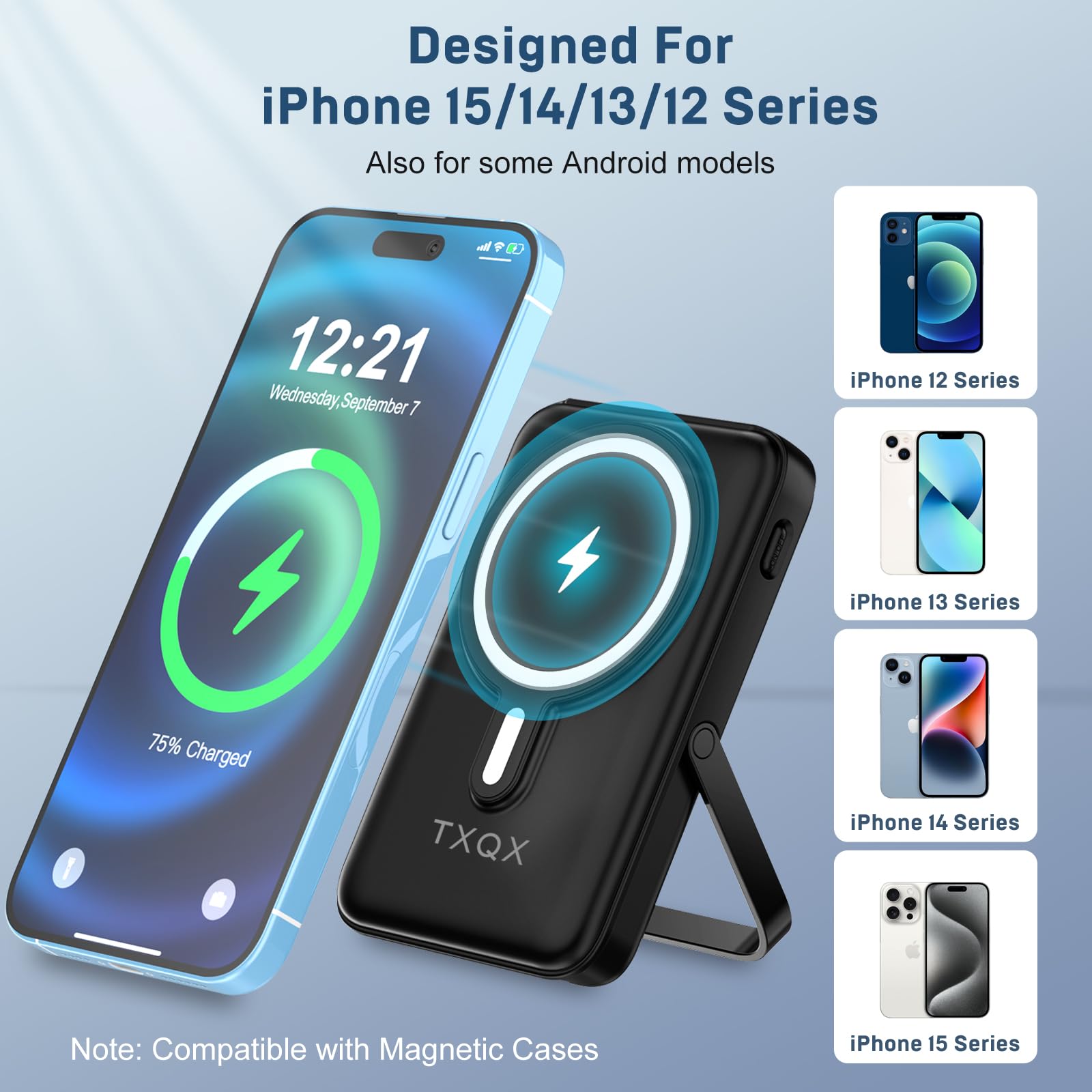スマホアクセサリー Wireless Powerbank 10,000mAh Amazon.com: IXTECH Portable Power Bank 10000mAh Magnetic