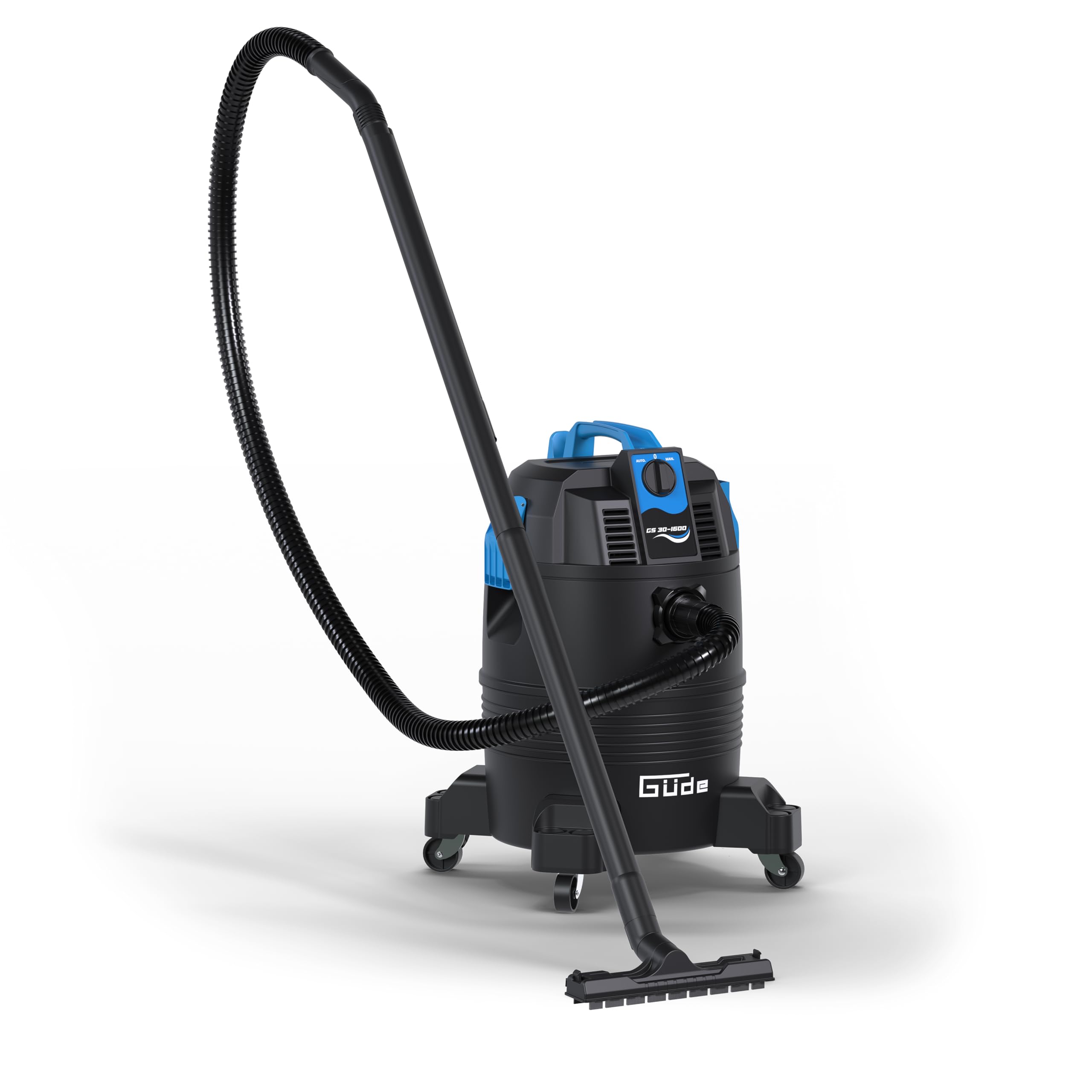 Güde GS 30-1600 3 in 1 Schlammsauger – 230 Volt, 1600 Watt, 180 Millibar Unterdruck, 30 Liter Behälter, 4 Meter Saugschlauch, Saugrohr, Kombidüse, Fugendüse, Teichbürste, für Teich- und Poolreinigung