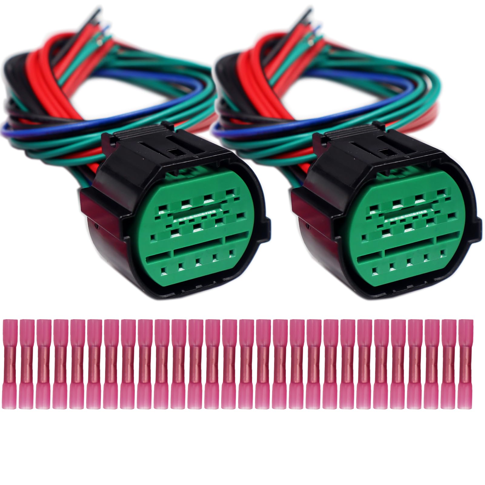 LIZAPUS 2PCS 14 Pin Headlight Connector Wiring Harness Pigtail Plug Compatible with 2018-2021 Kia Optima Forte Sorento Sportage Rio Hyundai Elantra