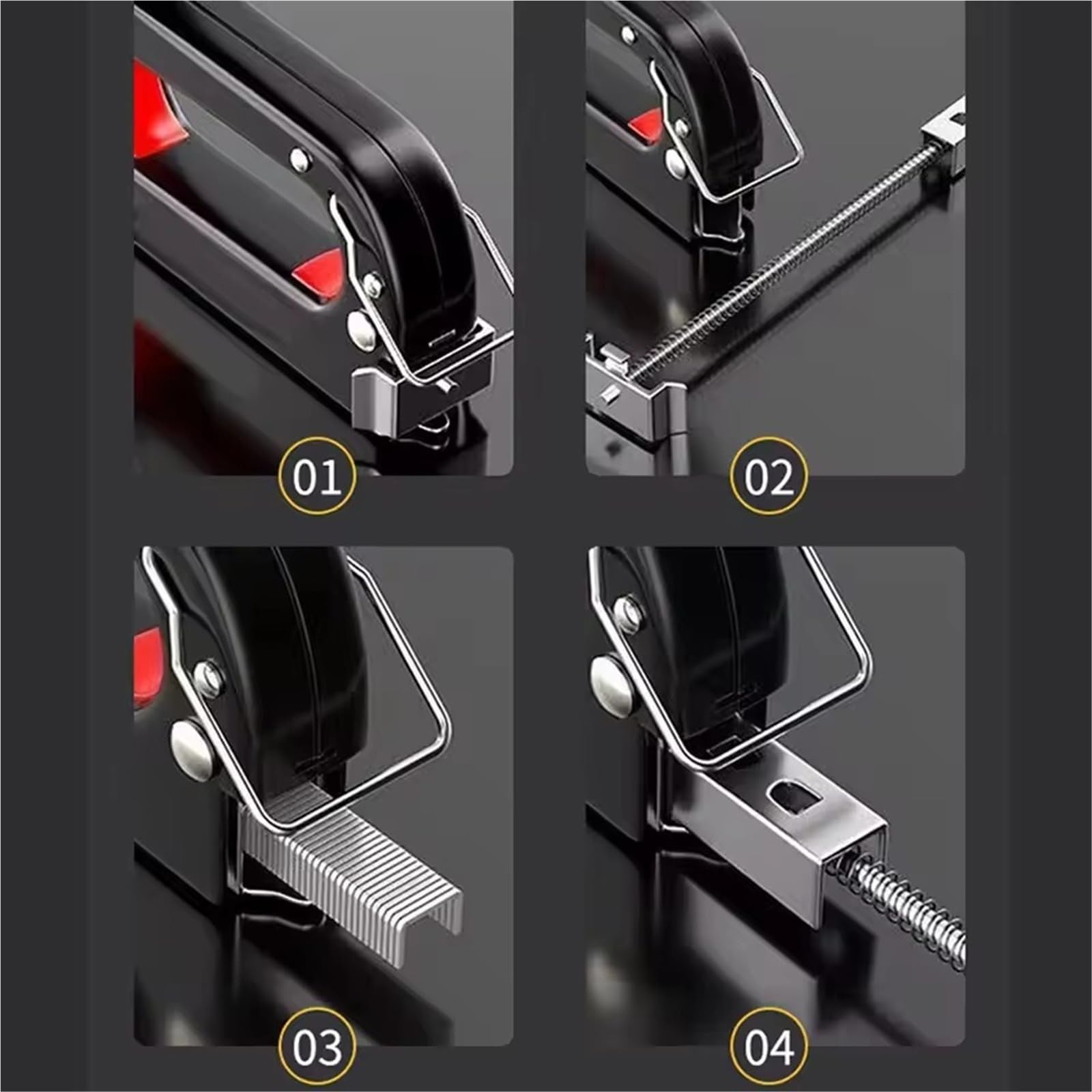 Graffettatrice Per Legno Pistola for chiodatura manuale 4 in 1 Tappezzeria | Cucitrice for costruzioni Graffatrici for carichi pesanti Chiodi ad aria for la lavorazione del legno con 800(Only I Nail)