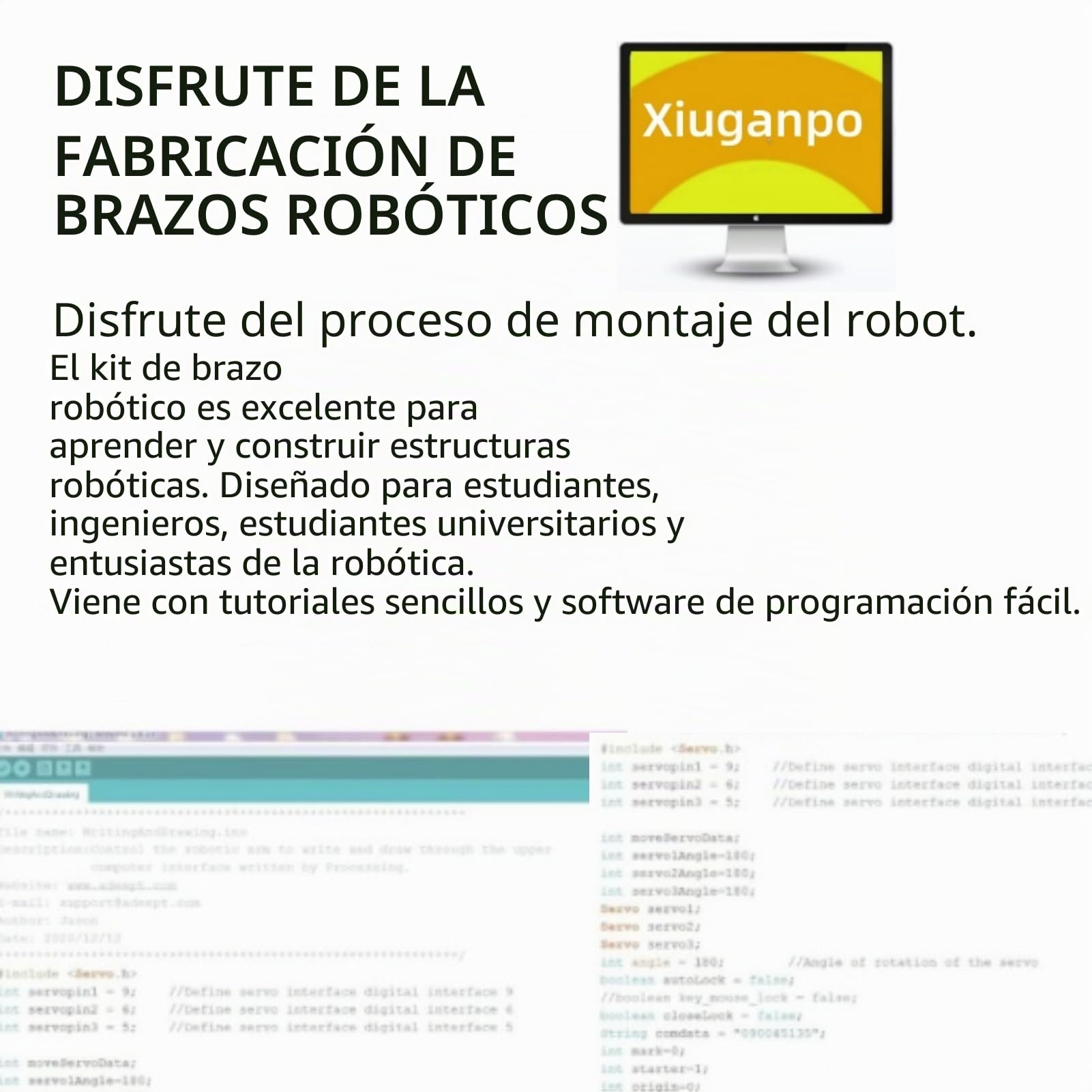 Kit Brazo Robótico,Estructura Premium Brazo Robot Programable 6DOF con 6 Servomotores,Kits de Pinza Robótica,MG 996RMecanismo de Dirección Analógico para Enseñanza,Producción IDY
