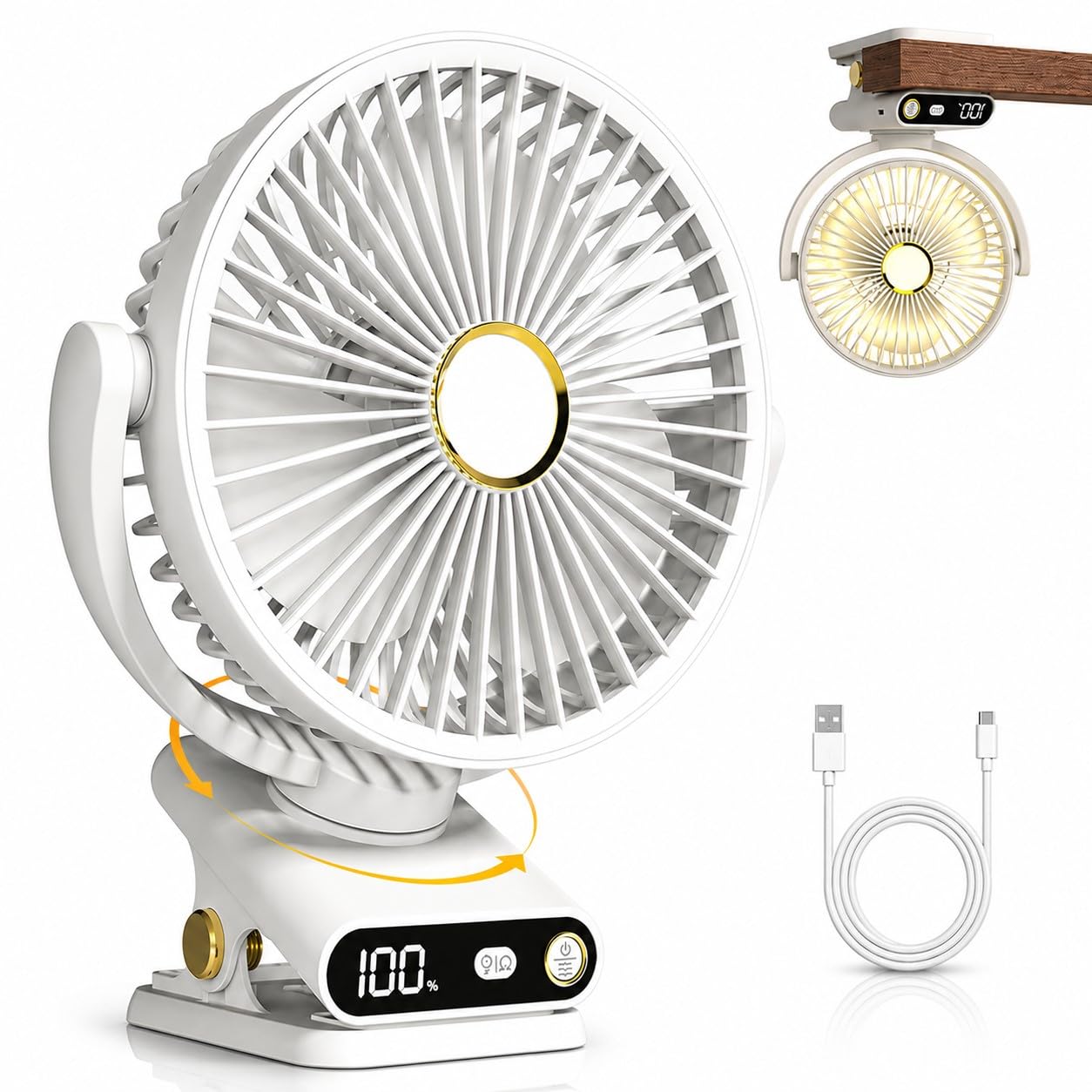 Amazon | 卓上扇風機 【3D自動首振り&夜灯機能&無段変速風量】扇風機