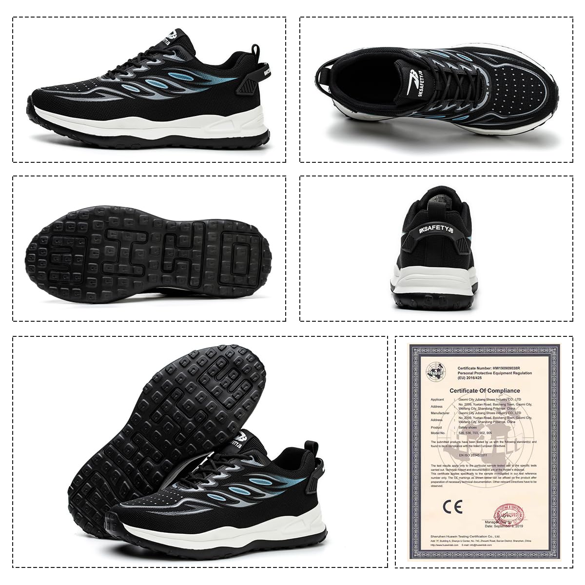 Scarpe Antinfortunistiche Uomo Donna Comode Sportive da Lavoro con Punta in Acciaio 36-46EU