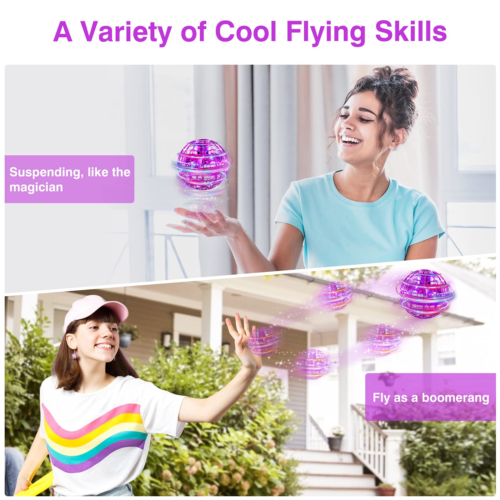 Ciniffo Upgraded Flying Orb Ball Toy, Hand Controlled