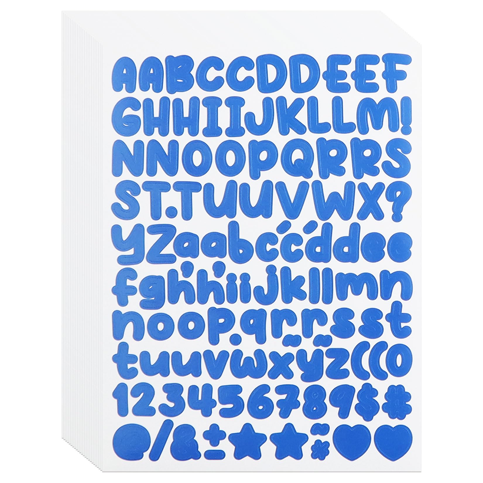 CMBBZZY Self Adhesive Letter Number Stickers, 2688 Pieces Cute Waterproof Alphabet Sticker for Mailbox, Door,Sticky Vinyl Letters Symbol Stickers for DIY 0.5 Inch Dark Blue