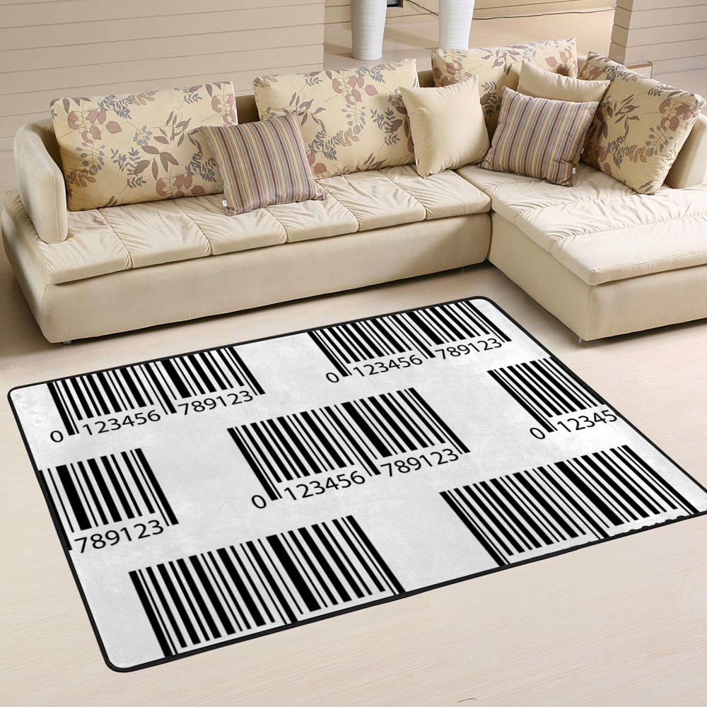Tapis de zone code-barres Ruchen 60x39 inch pour salon