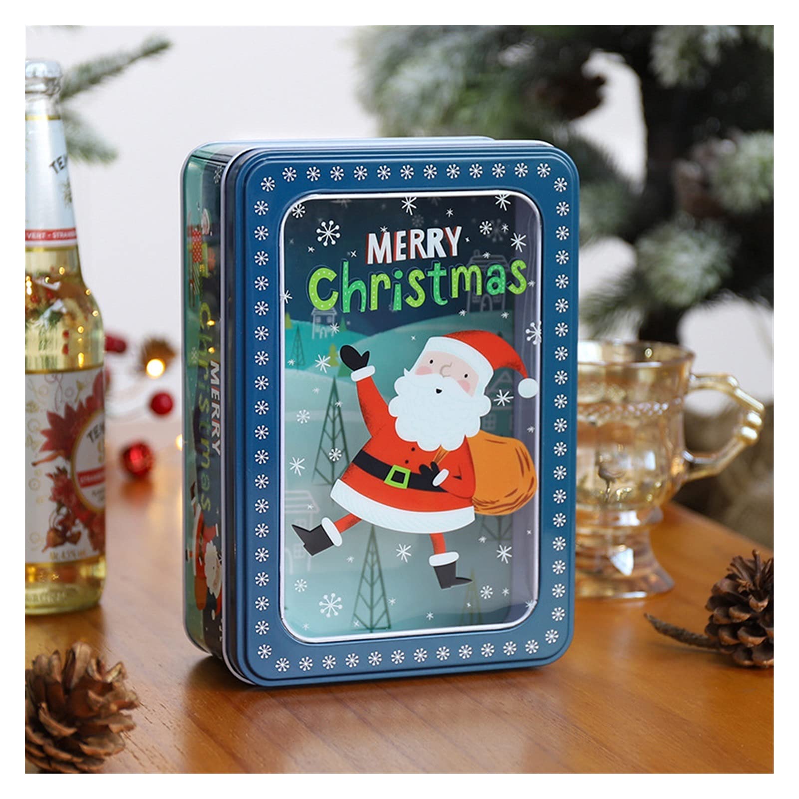 Gift Box Gift Boxes Packaging Tin Box Merry Christmas Snowmen with Clear Window Party Event Candy Cookies Favors Gift Boxes