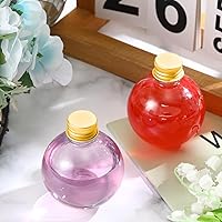 Vista 4 de 48 botellas de plástico para poción con tapas, botellas redondas de arena de 3.4 onzas, recipientes esféricos de plástico transparente, bolas