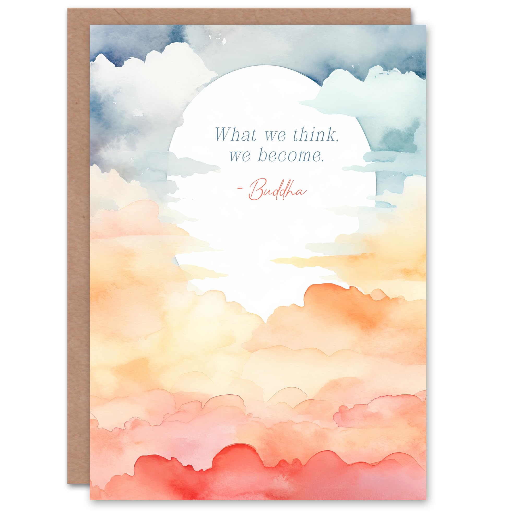 Artery8 Spiritual Birthday Card What We Think We Become Buddhist Mindfulness Quote Blank Card For Him Or Her