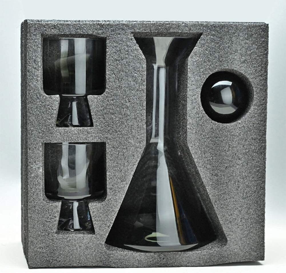 Estante para vino Decantador de whisky Whisky recubierto de cobre Copa de vino Gradiente ahumado Hermoso conjunto de decantador de vino Traje hecho sin plomo Cristal ahumado (Color : Copperplated.)