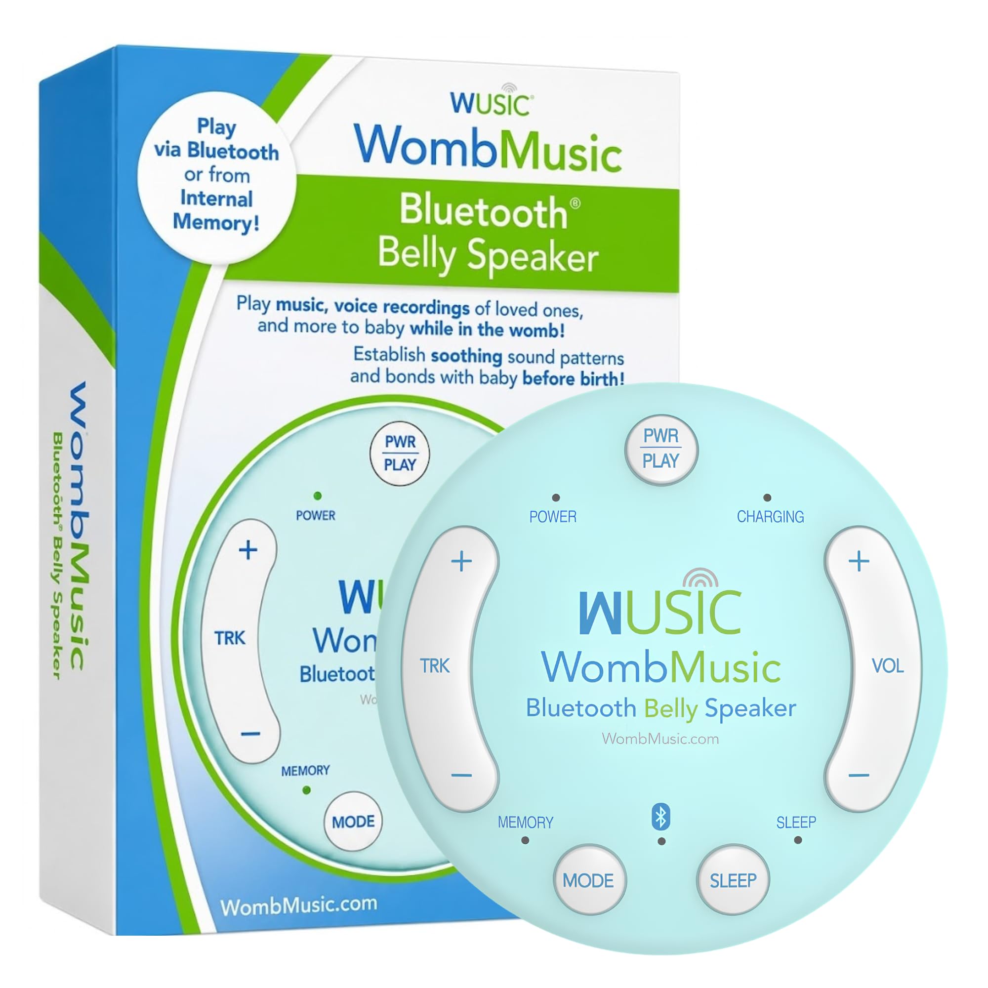 Wusic Bluetooth Belly Speaker for Pregnancy - Safe Baby Bonding Music Gift