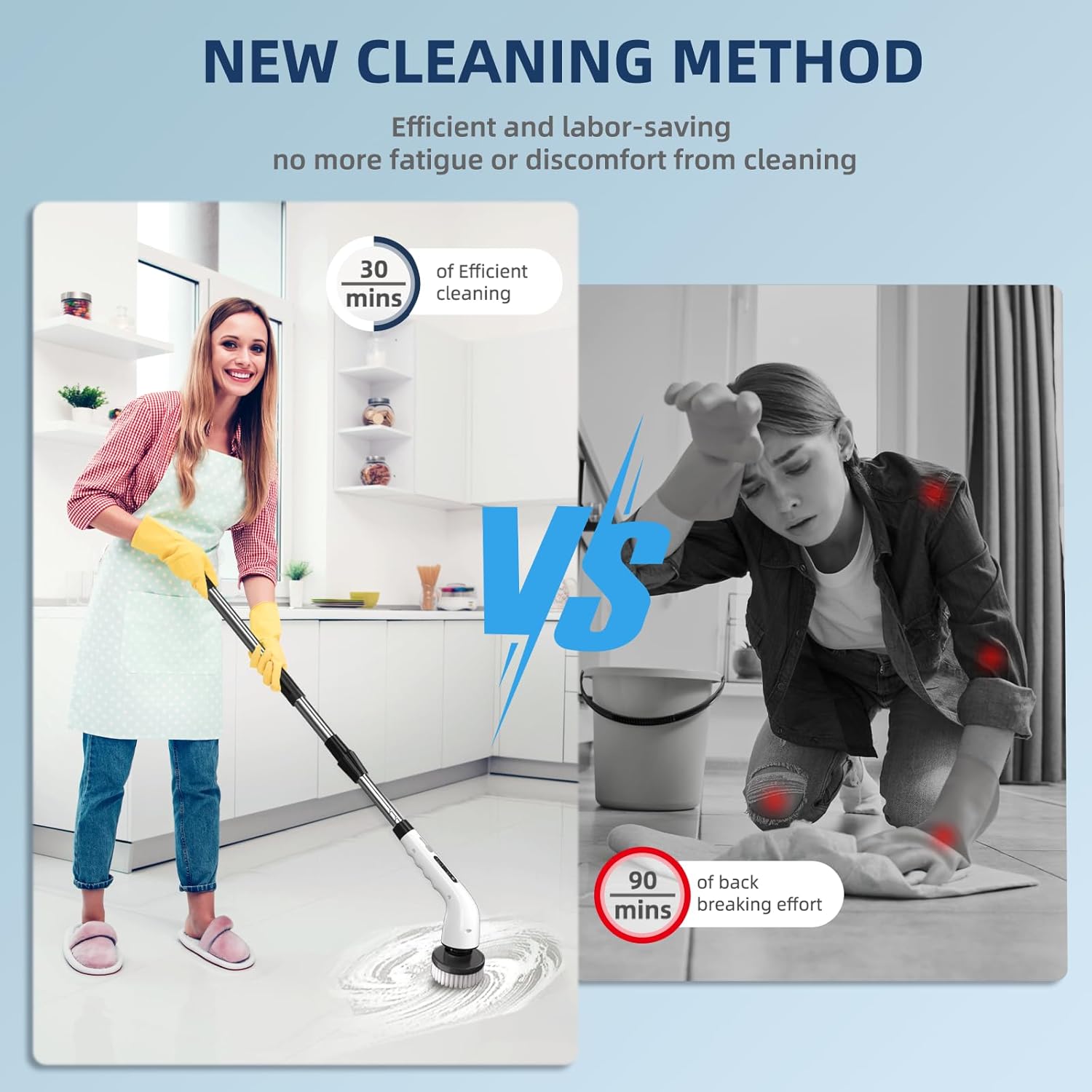 Another great deal on amazon: Electric Spin Scrubber Bathroom - Adjustable Handle Cordless Shower Scrubber, 2 Speeds, Bathroom Scrubber with 8 Replaceable Brush Heads, Power Scrubber for Bathtub Cleaning 6