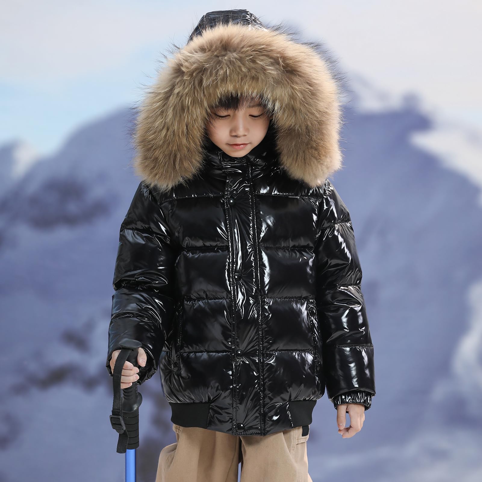 Cappotto Invernale Bambina e Bambino Giacca Imbottita con Cappuccio Giacche Cappotti Raggazzi Antivento