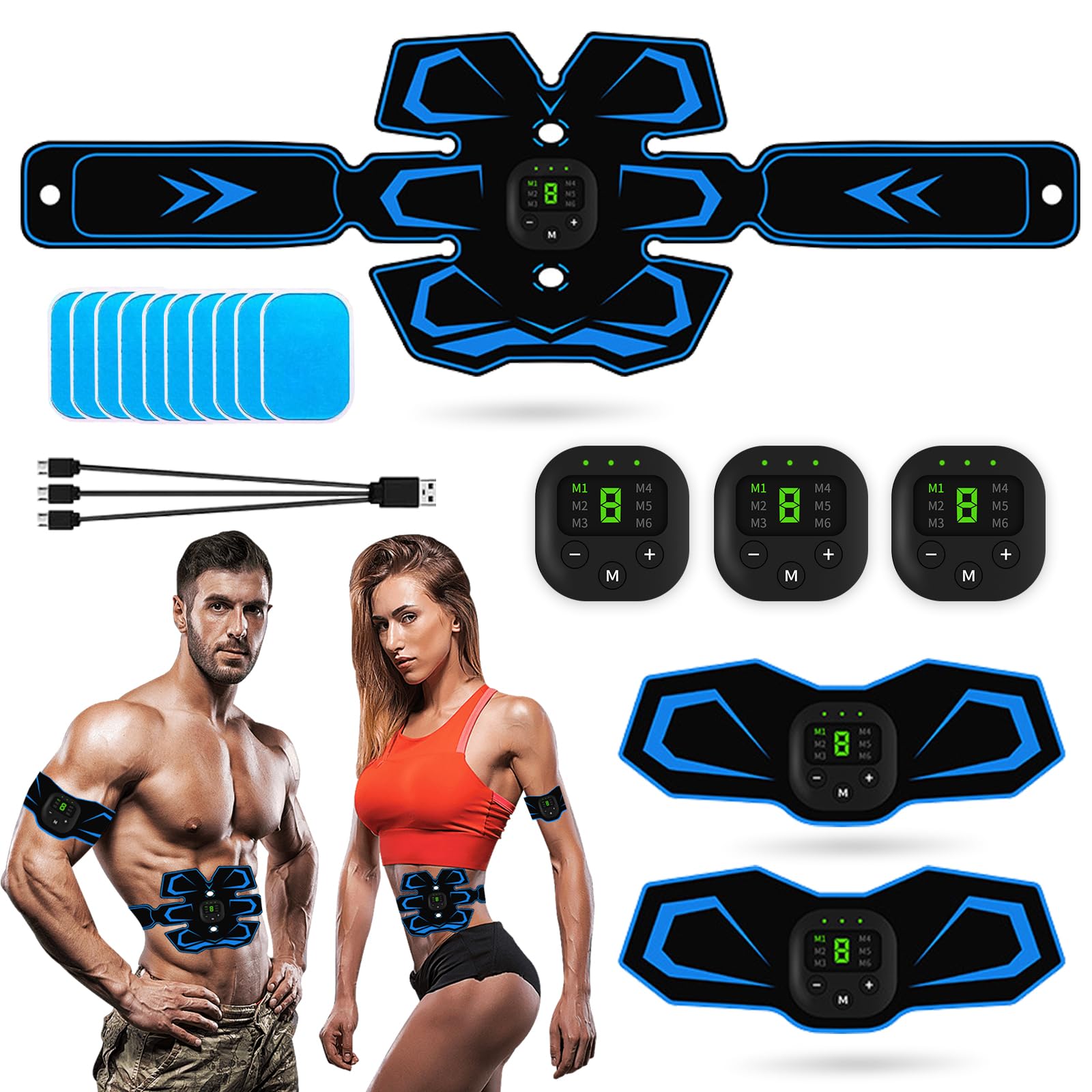 VKVKV ABS Trainer EMS Muscle Stimulator,Abdomen Heat Sweat