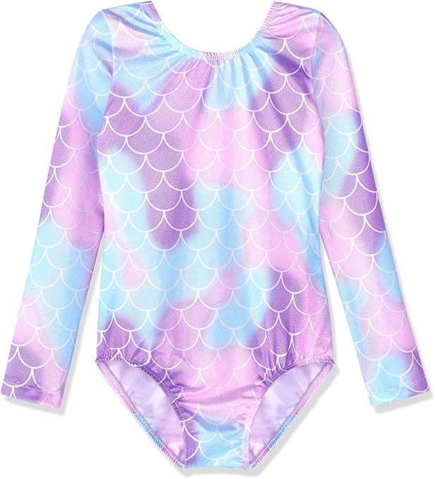 HOZIY Gymnastics Leotards for Girls Unicorn Pink Purple Sparkly Dancewear Activewear Quick Dry