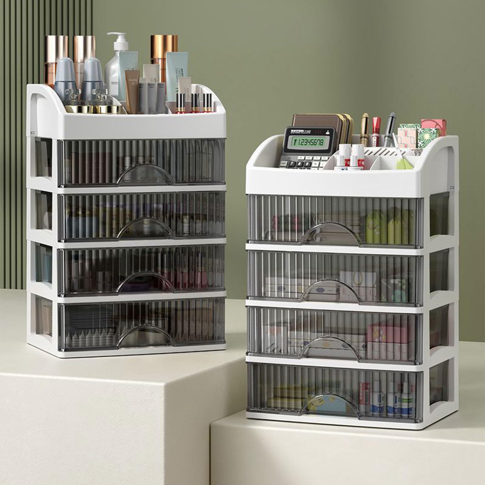 Cajón cosmético Multicapa Elegante organizadores cosméticos Multicapa con Amplio Espacio para Uso doméstico o salón Almacenamiento de Maquillaje