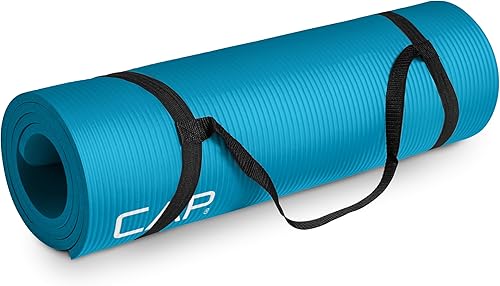 CAP Barbell - Tapete de yoga de alta densidad de 1.27 cm con correa, varias opciones
