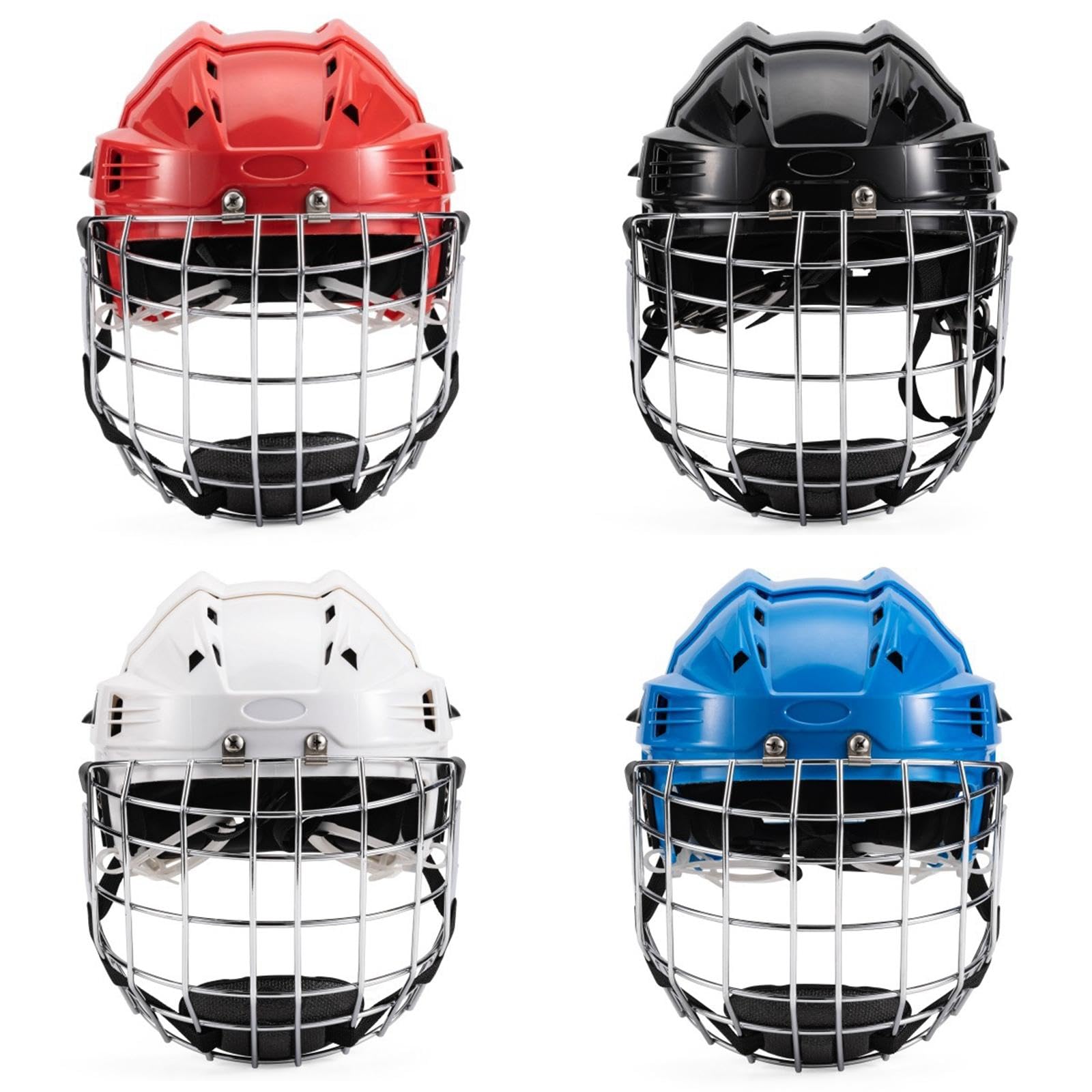Casco da Hockey su Ghiaccio, Casco, Casco Sportivo, Imbottitura per La Testa, Accessorio per Allenamento con Chiusura Regolabile, Adatto per Hockey su