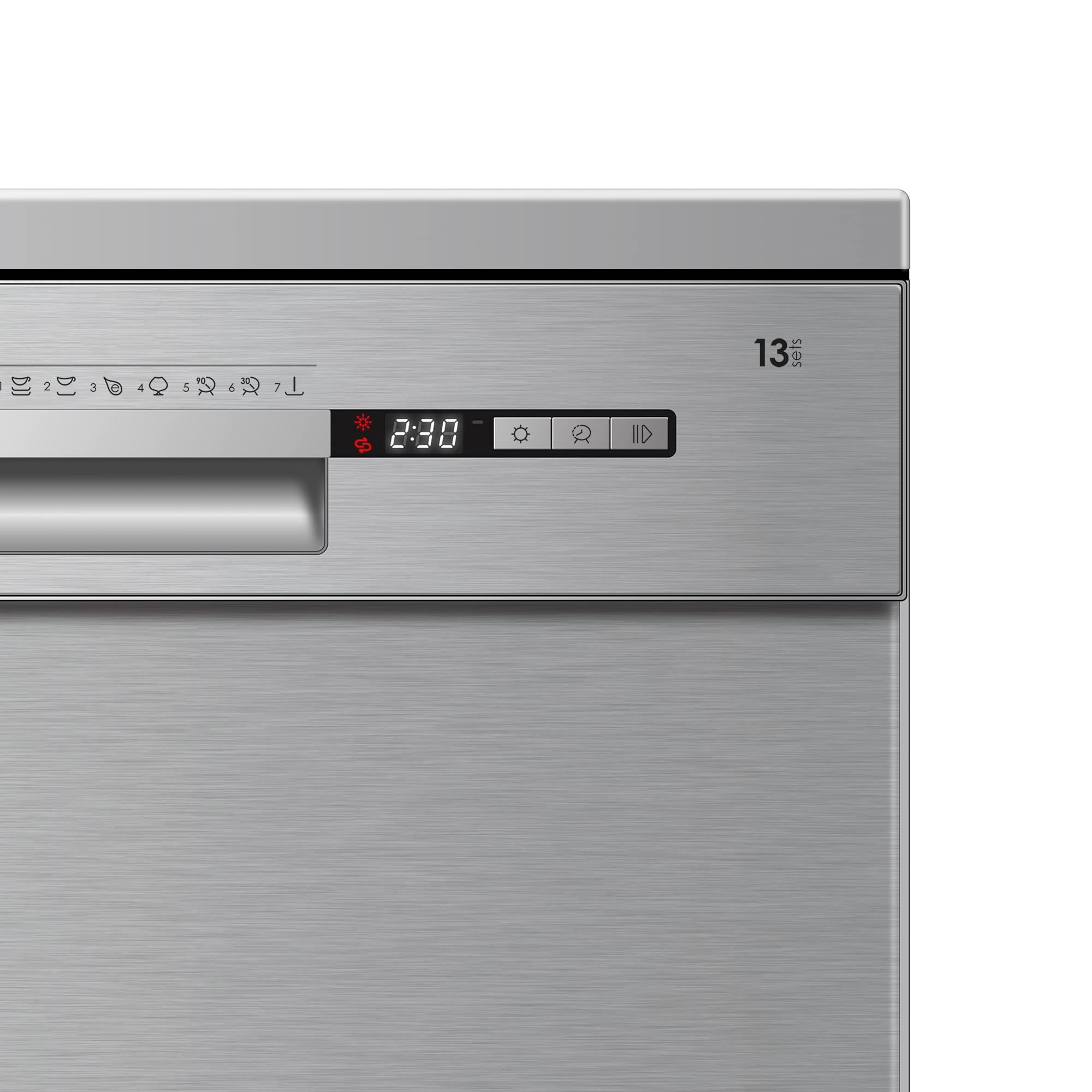 Edesa EDW-6230 X Lavavajillas de Libre Instalación Ancho de 60 cm 7 Programas Especiales con Triple Sistema de Seguridad y Display Capacidad 13 Cubiertos Color Real Inox