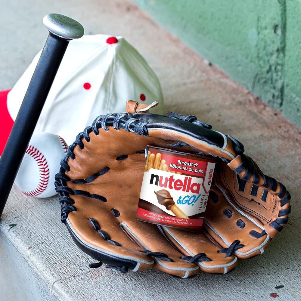 Nutella and Go Snackpacks, Schokoladen-Haselnussaufstrich mit Brotstäbchen, perfekte Bulk-Snacks für Kinder, 52 g, 12 Stück
