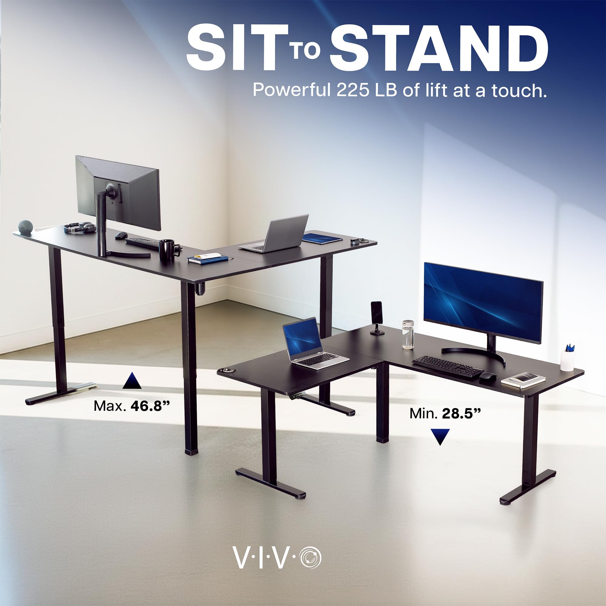 Amazon.com: VIVO Corner Standing Desk, 84 x 63 inch Reversible L