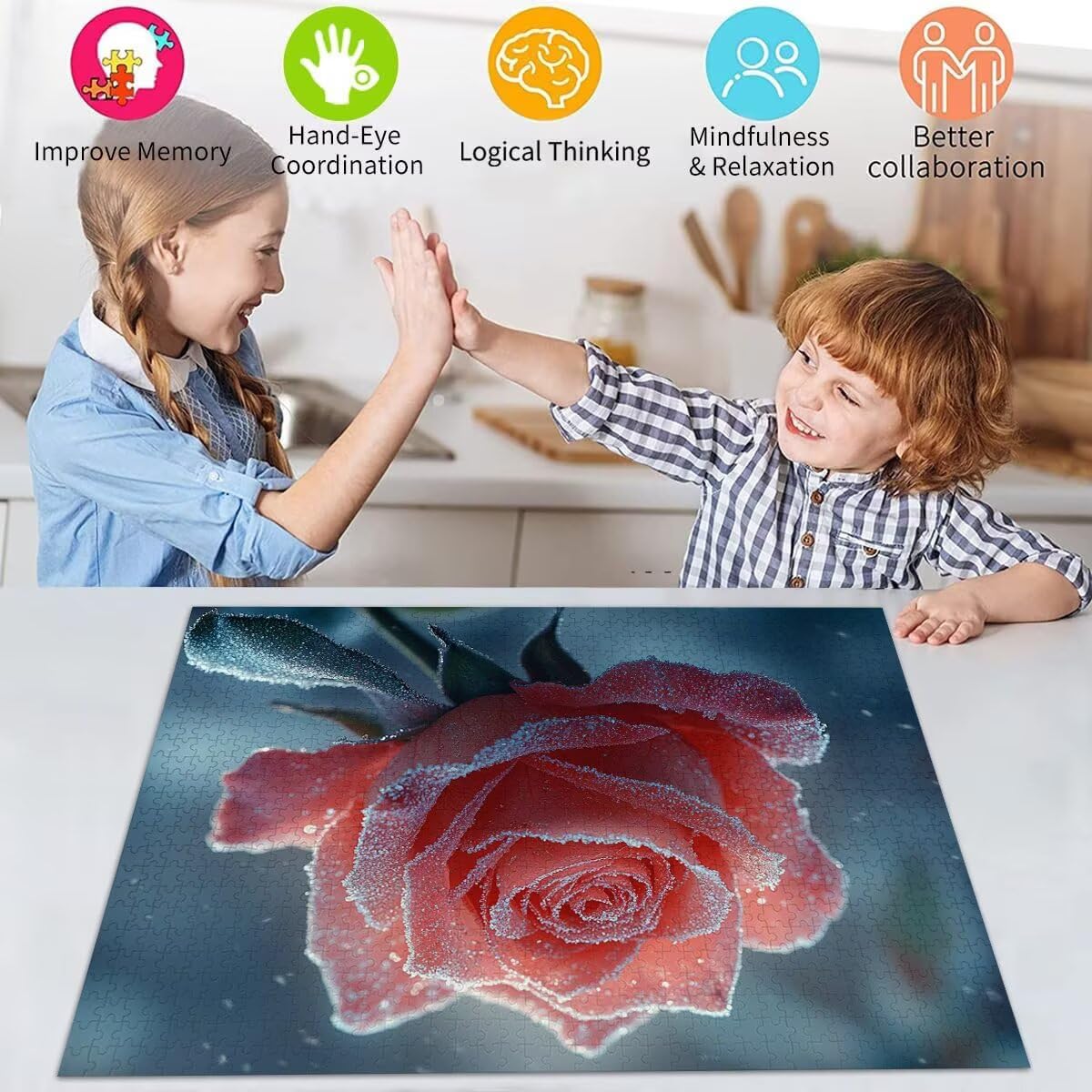 Blume Puzzle für Erwachsene Kinder Anspruchsvoll 5000 Teile Impossible Klassische Puzzles Schwer Anlage ab 8 9 10 Jahre Mädchen Jungen Jigsaw Kunst Educa,für Dekoration und Geschenke 105x156cm t-359