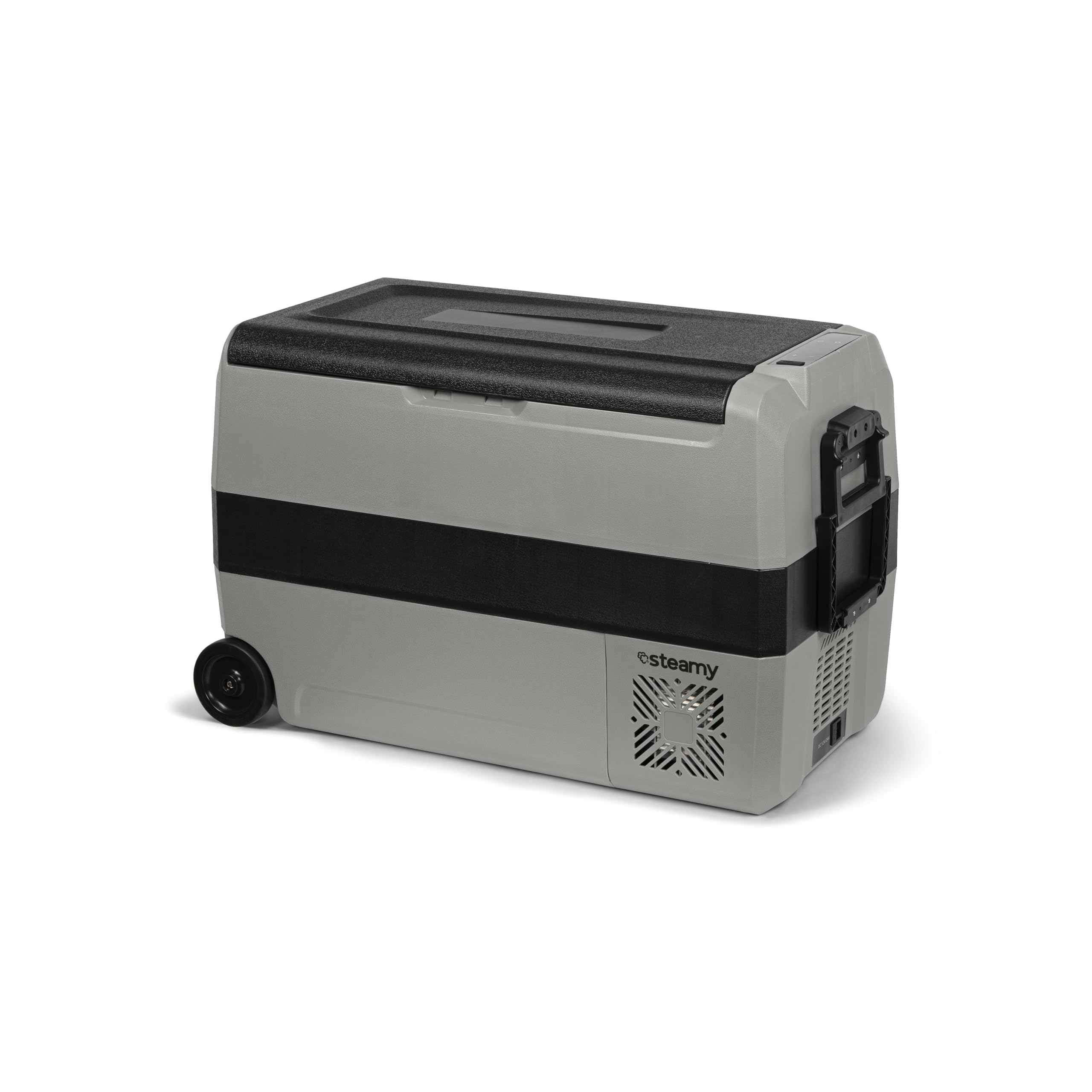 Steamy-E Dual Zone 50 Roller, Glacière à compresseur électrique avec roulettes, 44 litres, 12 V/230 V, pour Refroidir et Congeler, idéale pour Le Camping