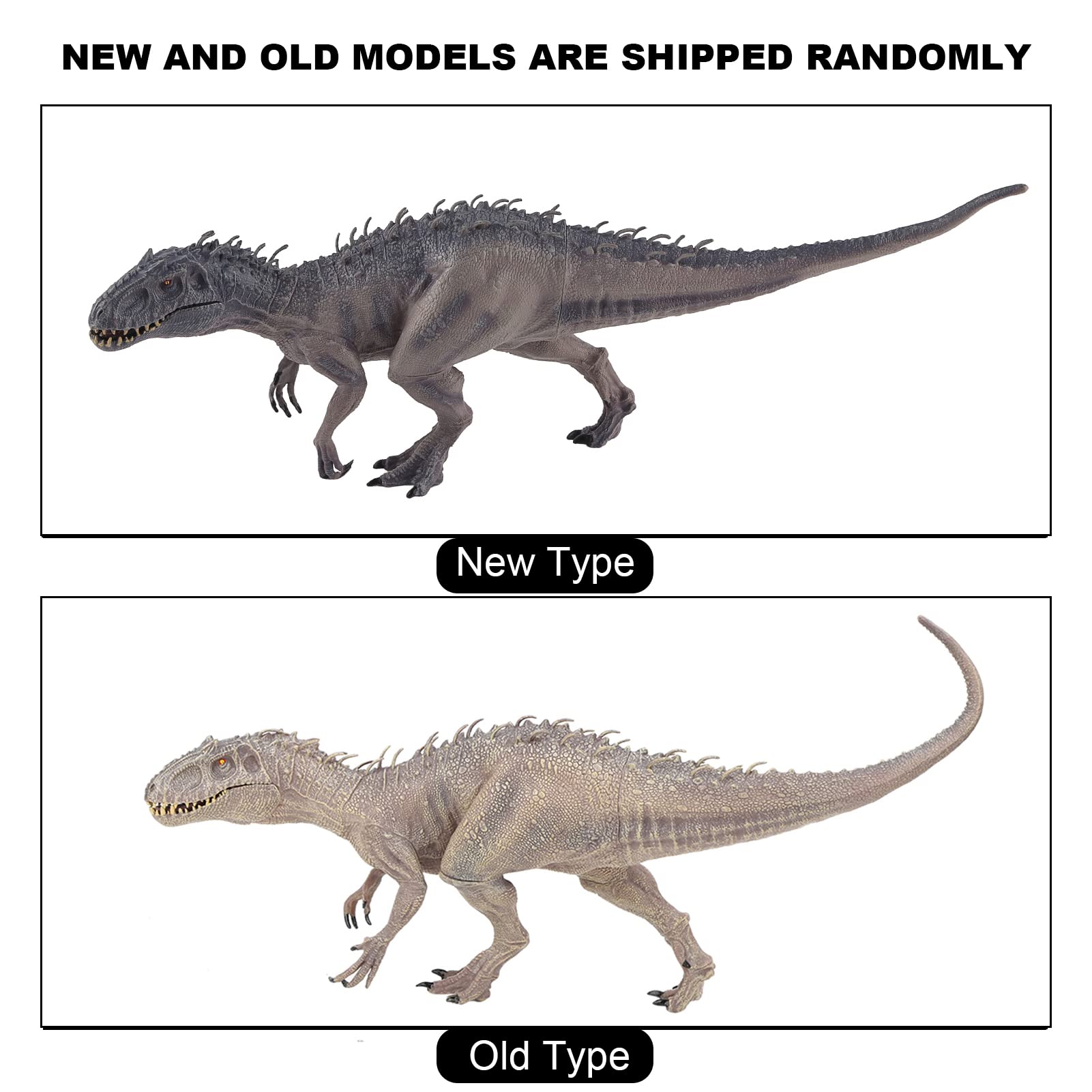 Modelo de dinosaurio, juguete de simulación de animales, tiranosaurio, figuras de dinosaurio, juguete de regalo para niño (Indominus Rex gris grande (boca móvil))