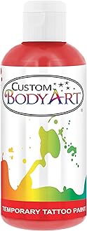 RED TEMPORARY TATTOO INK AIRBRUSH BODY ART PAINT 8-OZ