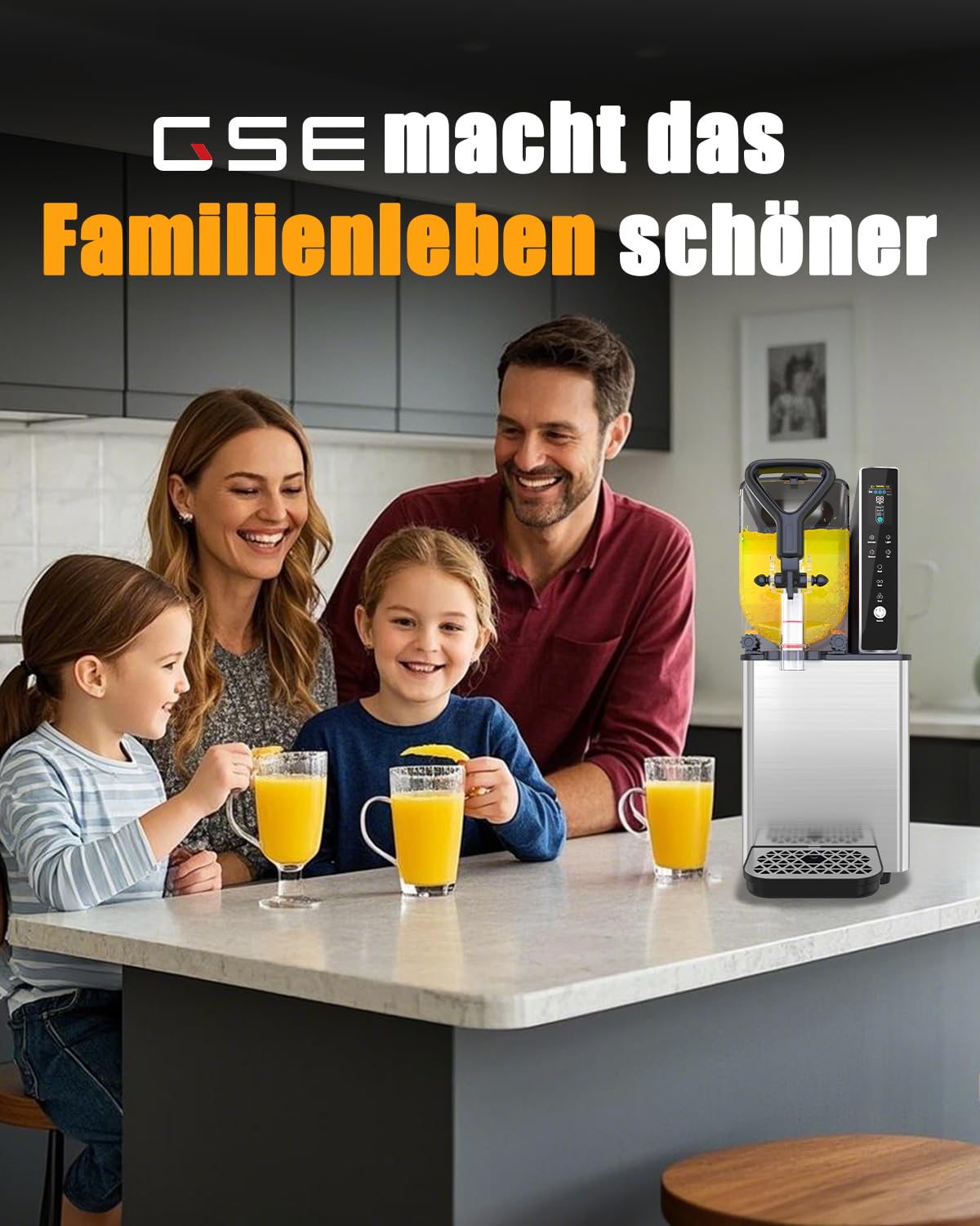 GSE Slush Maschine, 3L Kompressor Slushie Eisbereiter für Geschäft & Zuhause, Slush Ice Maker Cocktail, Margarita, Frozen Drinks, 30-60 Minuten Zubereitungszeit, Automatische Reinigung, 290W