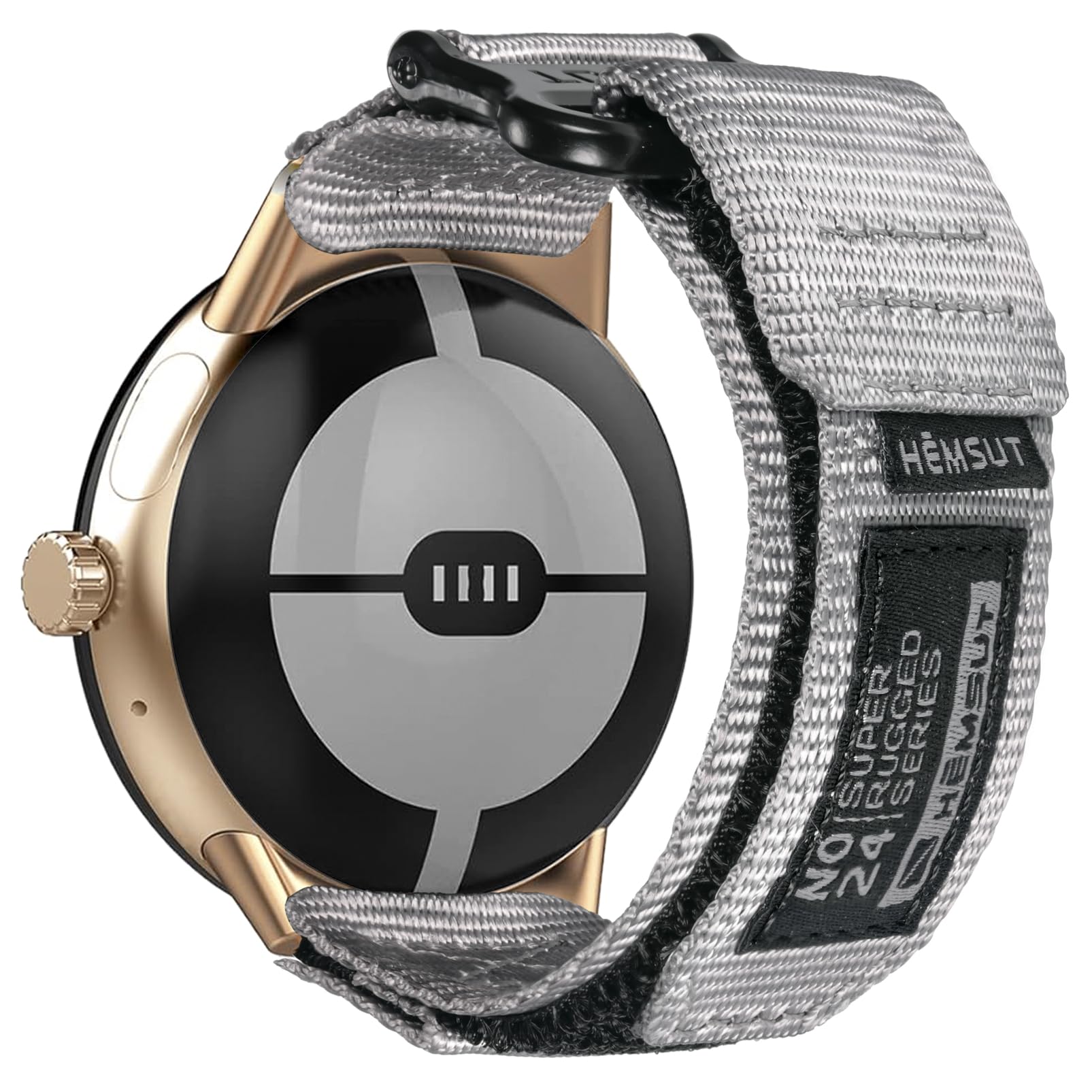 SMITHA Compatible with Google Pixel/Pixel 2 /Pixel 3 41mm Watch, NOT FOR Pixel 3 45mm, Hoop and Loop Watch Band, Military Strap for Google Smart Watch