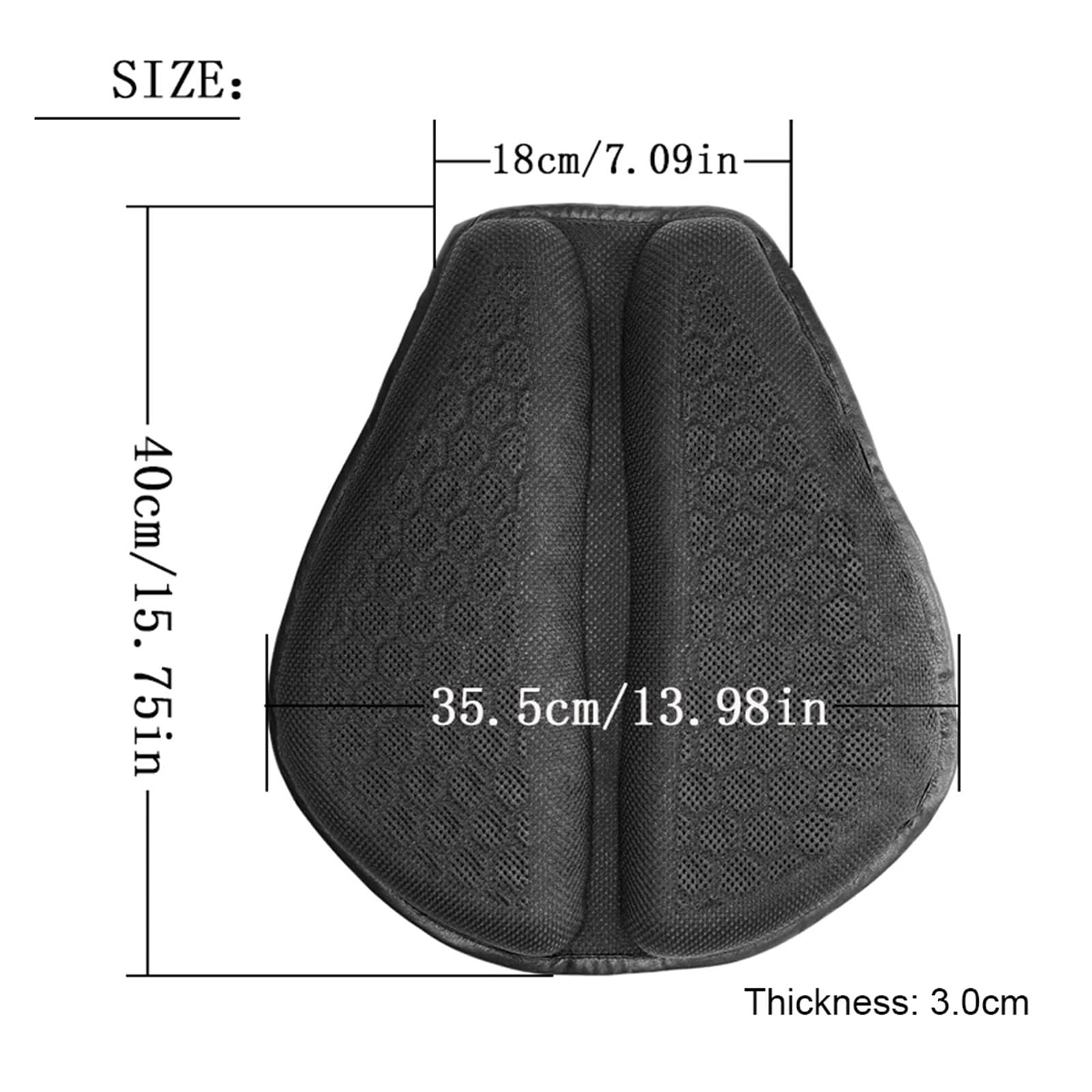 Cojín De Asiento De Motocicleta Impermeable con Diseño De Panal 3D Y Absorción De Impactos. Accesorios para Motocicleta. Asientos