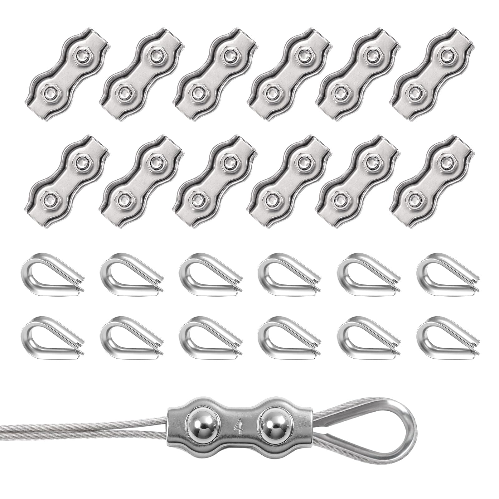24 Pièces Serre-Câble Inox