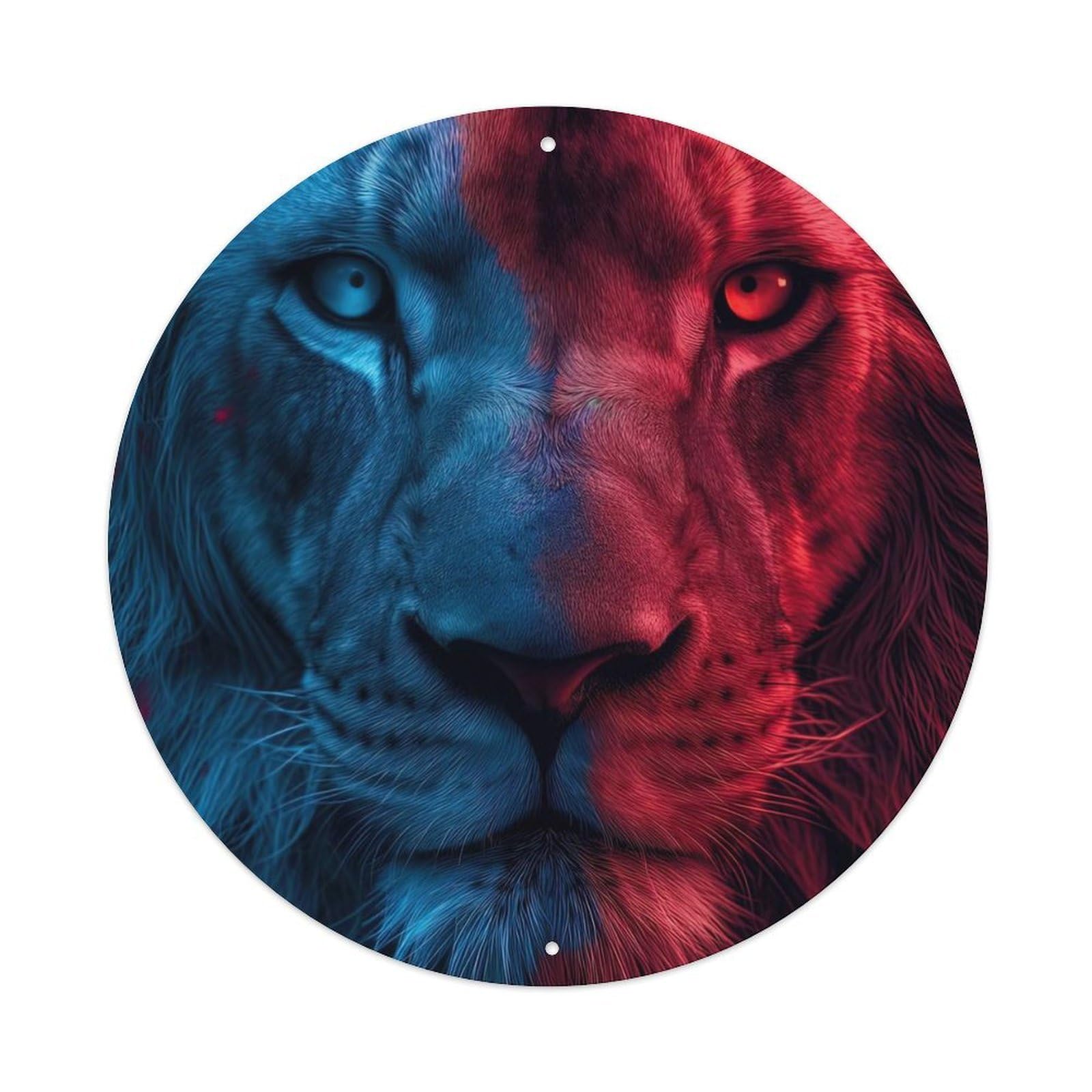Animal Two Lions Metal Tin Sign