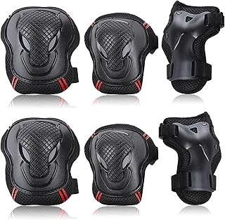 mingzhe Conjunto de joelheiras 6 kit protetor joelheiras cotoveleiras protetores de pulso conjunto protetores conjunto almofadas de proteção para andar de skate de ciclismo