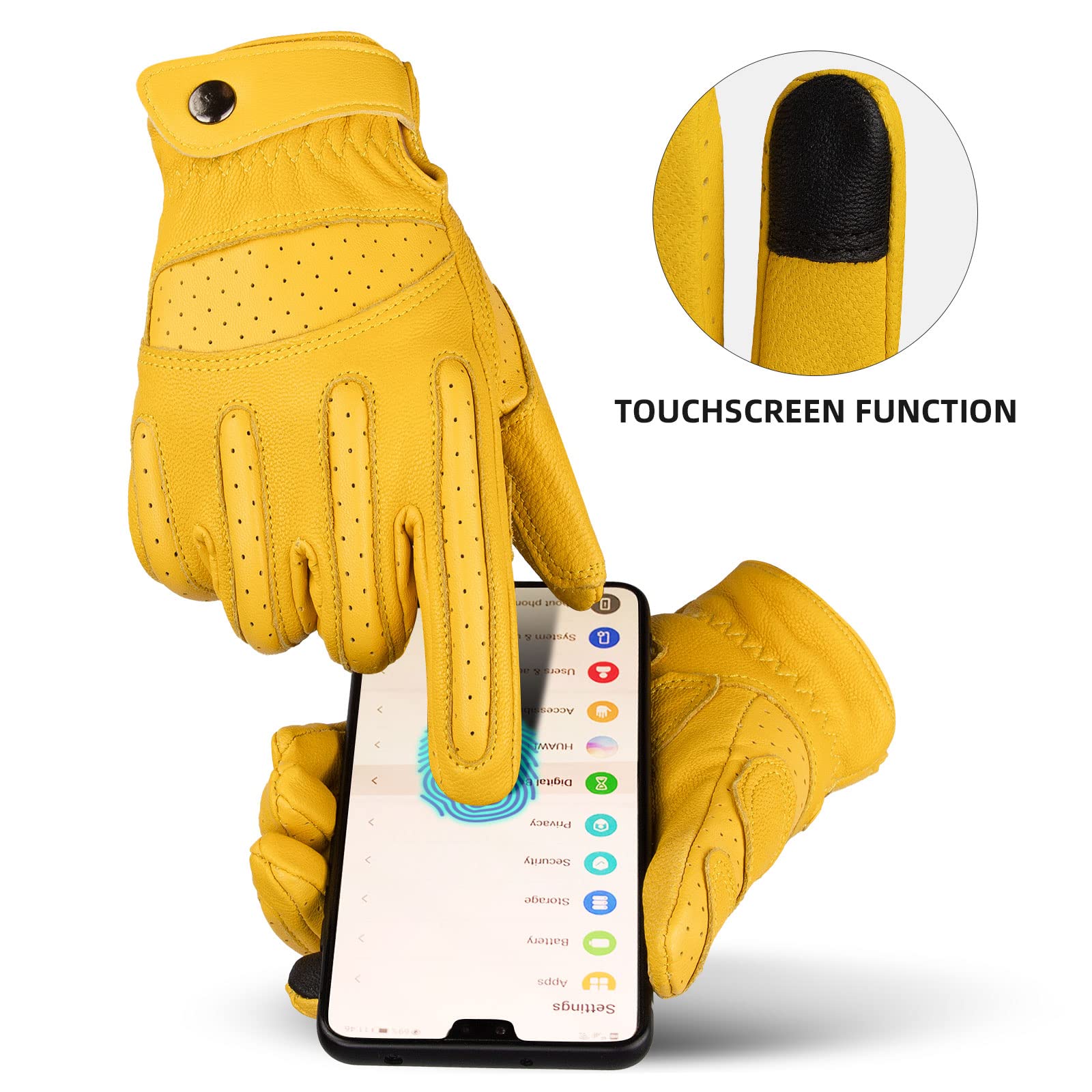 Winterhandschuhe Herren Touchscreen Handschuhe Leder Motorradhandschuh Outdoor Sport Vollfinger Radfahren Mountainbike Guantes Moto Handschuhe