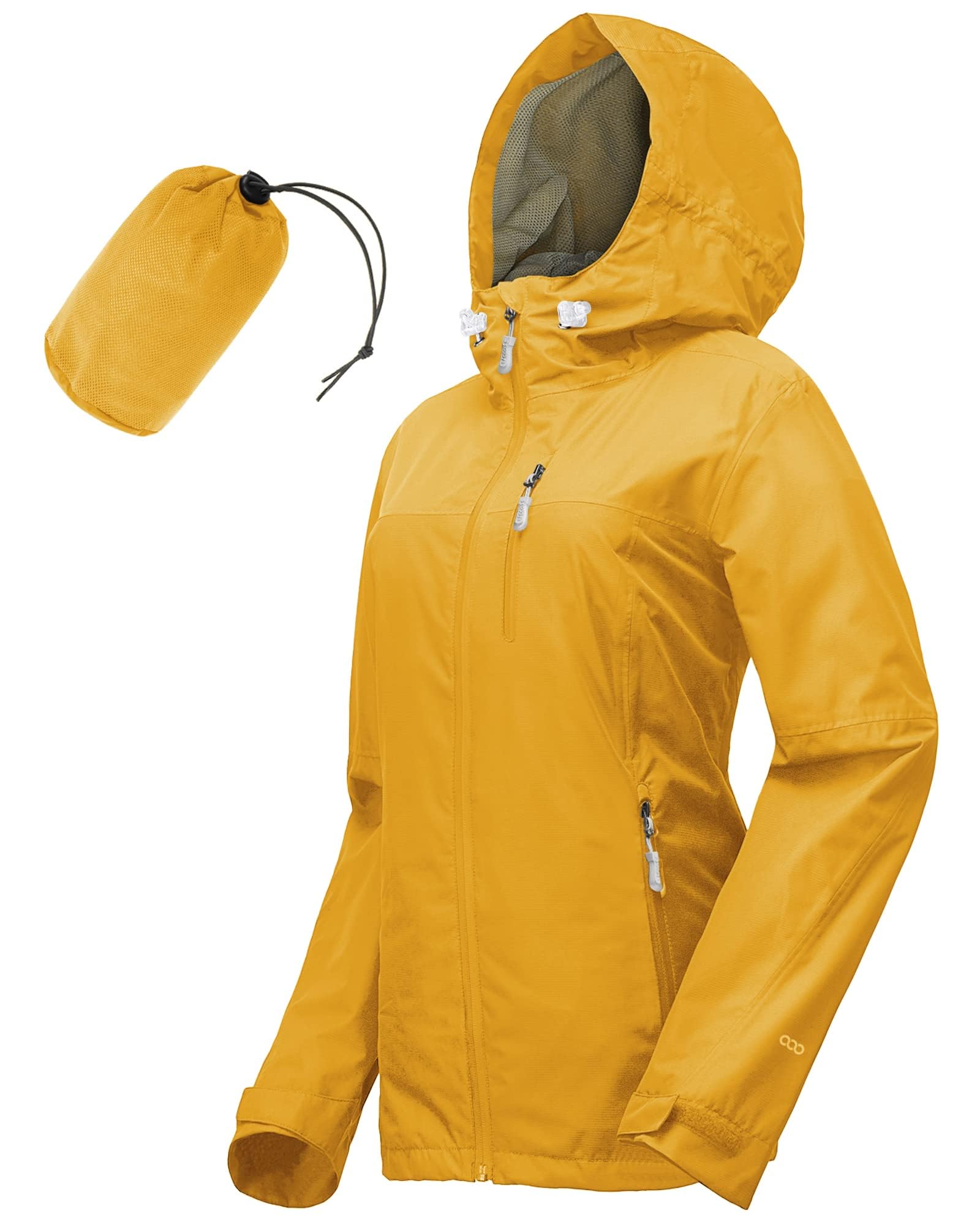 33,000ft Chubasquero para mujer, resistente al agua, chaqueta de exterior, transpirable, chaqueta de entretiempo, chaqueta ligera con capucha, cortavientos, para senderismo, viajes, senderismo y