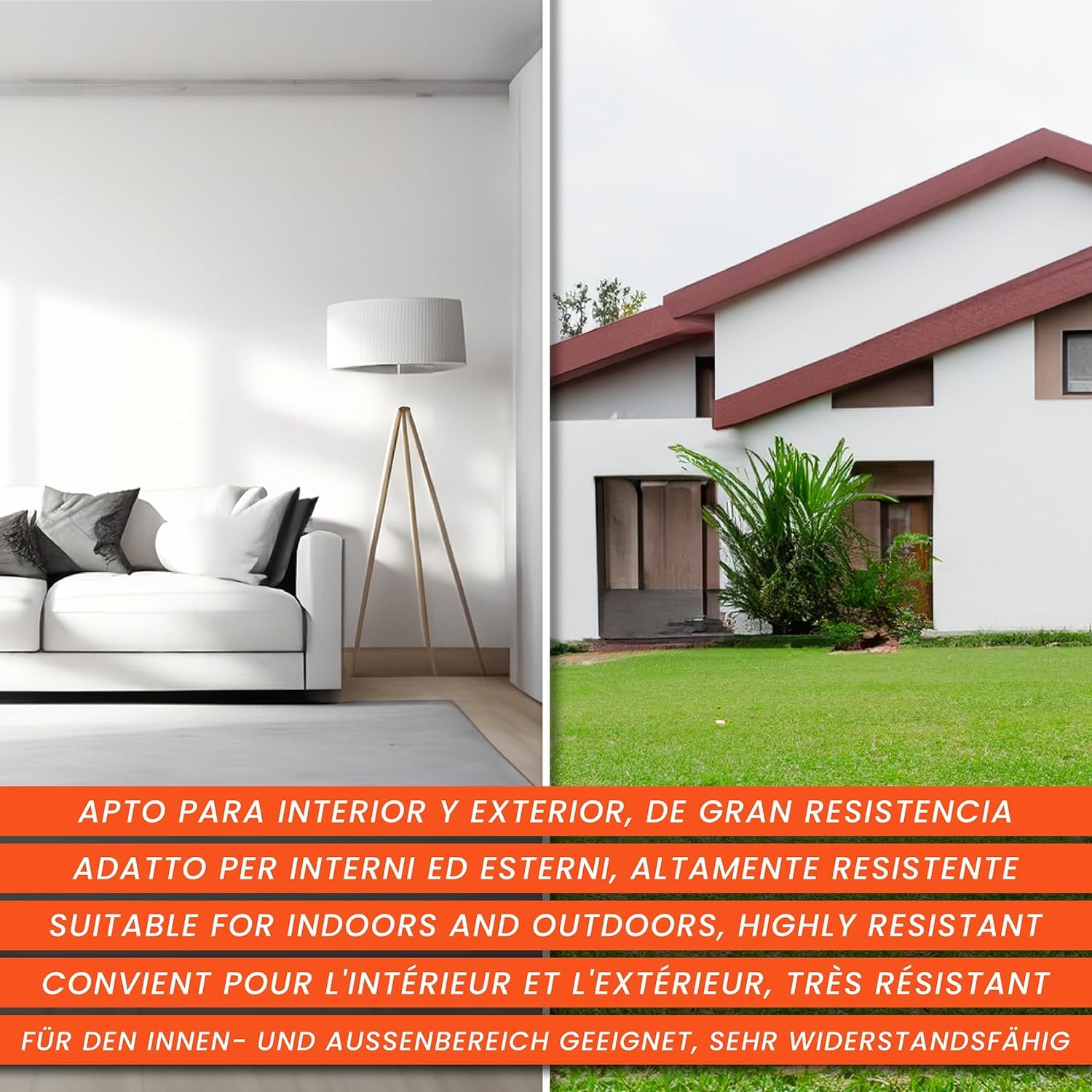PECTRO Set Peinture blanche mur et plafond 6,6kg (4L) Kit avec rouleau, pinceau, grille et ruban | Interieur Exterieur Enterrés - Acrylique et lessivable au fort pouvoir couvrant - Emballages recyclé