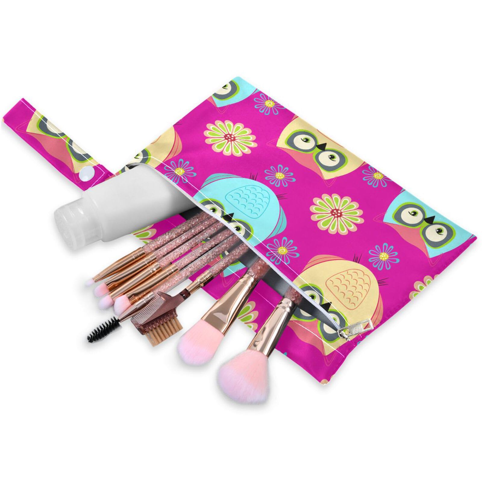 Coikll Wet Dry Bags for Cloth Diaper 2 Pack Waterproof Yoga Gym Bag for Swimsuit Wet Clothes Baby Items-?Colorful Owls?