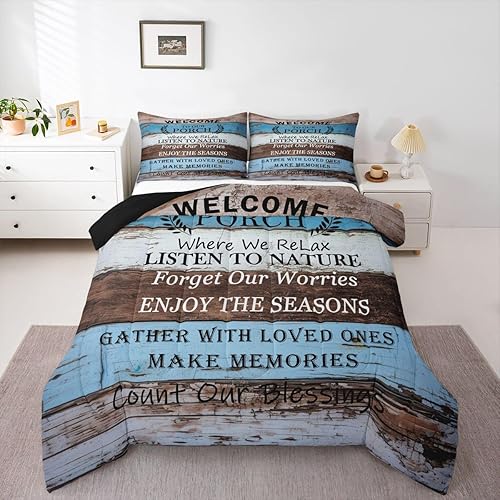 Miniatura 41 de Erosebridal Juego de edredón costero oceánico, juego de edredón de ancla náutica, juego de ropa de cama tamaño individual, juego de ropa de cama con