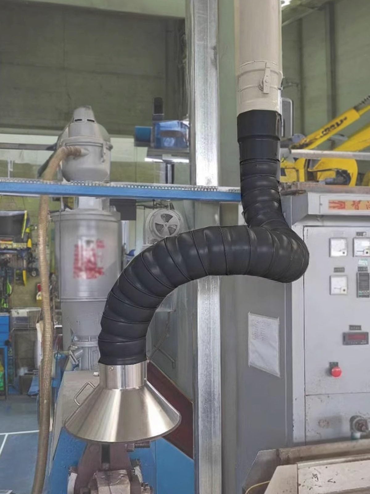 Tuyau flexible industriel de dépoussiérage de 16 cm avec extracteur d'air portable 2 m