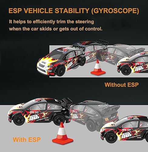 Miniatura 6 de UD1604 116 RC Car 380 Brush RC Drift Car con Gyro ESP 18.6 mih Drift RC Cars para adultos 4WD 2.4G Auto de control remoto adecuado para varios